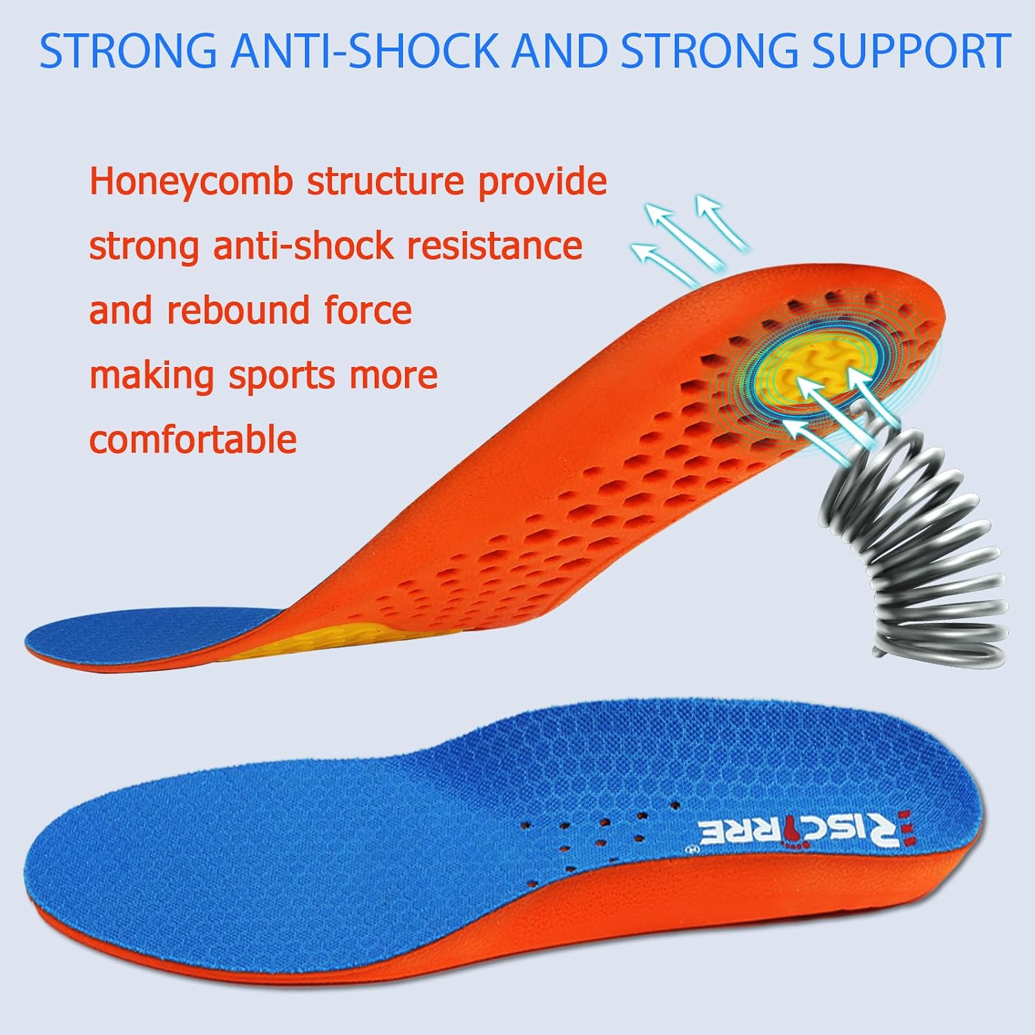 Insoles for Men Women - Shock Absorb Cushion Inserts Size M | Breathable Support Replacement Comfort Shoe Inserts for Sports, Running, Walking, Hiking, All-Day Work - Image 4