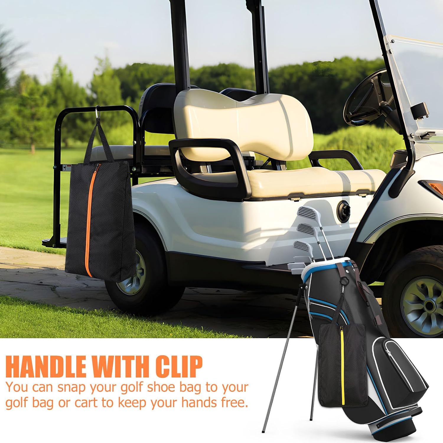 Golf Shoes Bag, Smell-Proof & Waterproof Cleat Bag for Travel | Keeps Dirty Shoes Off Clean Gear, With Smooth Zipper & Carry Handle, Fits Shoes Up to Size 14, Ideal for Golf, Soccer & Gym - Image 6