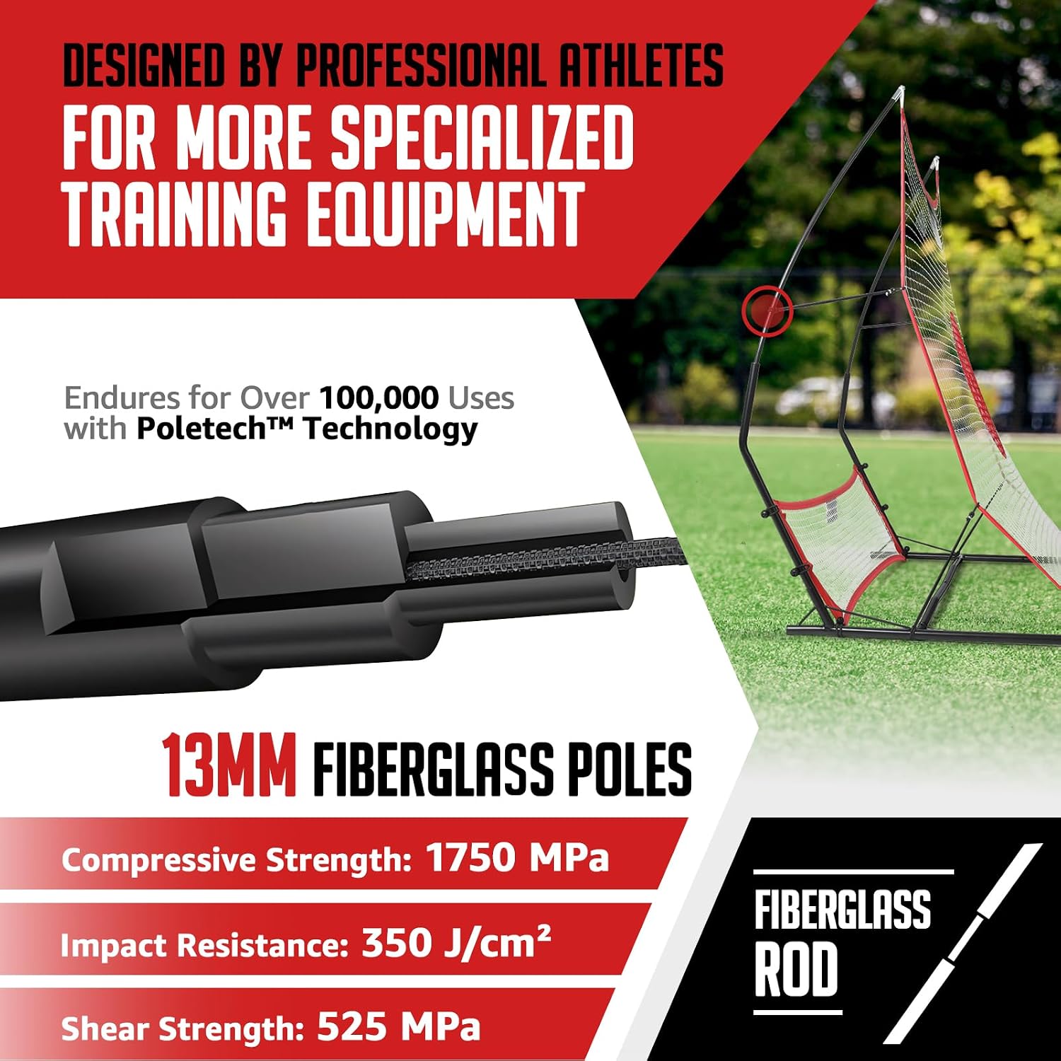 ZEALFEEL 2-in-1 Soccer Rebounder, 6'x4.7' & 6'x16 Training Net | Soccer Bounce Back Net for Volley, Passing and Solo Training with Carry Bag and Cones, Ideal Football Trainer for Teams - Image 6