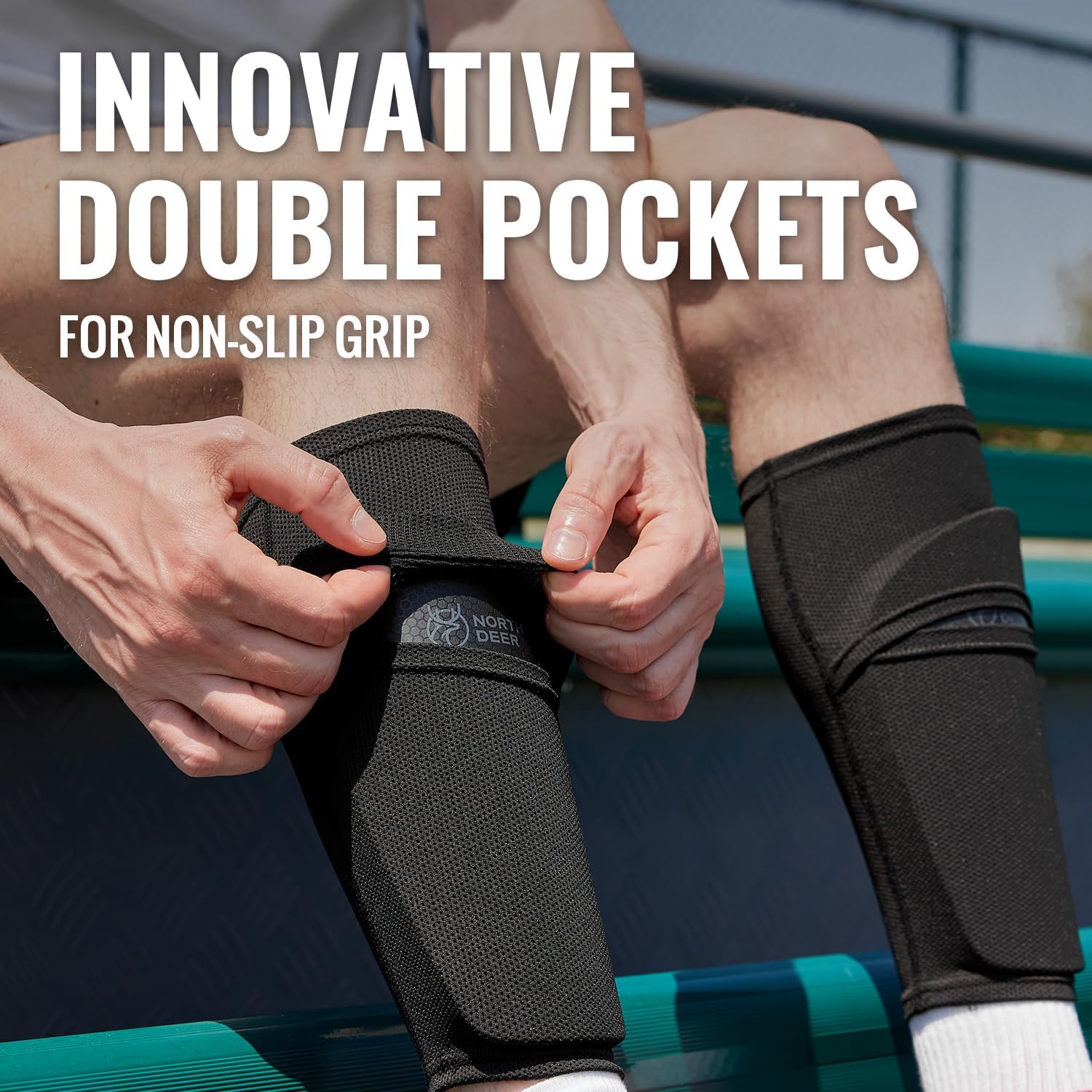 Northdeer Soccer Shin Guards for Kids Adults | Sleeves with Optimized Insert Pocket Protective Soccer for Boys Girls Men - Image 2
