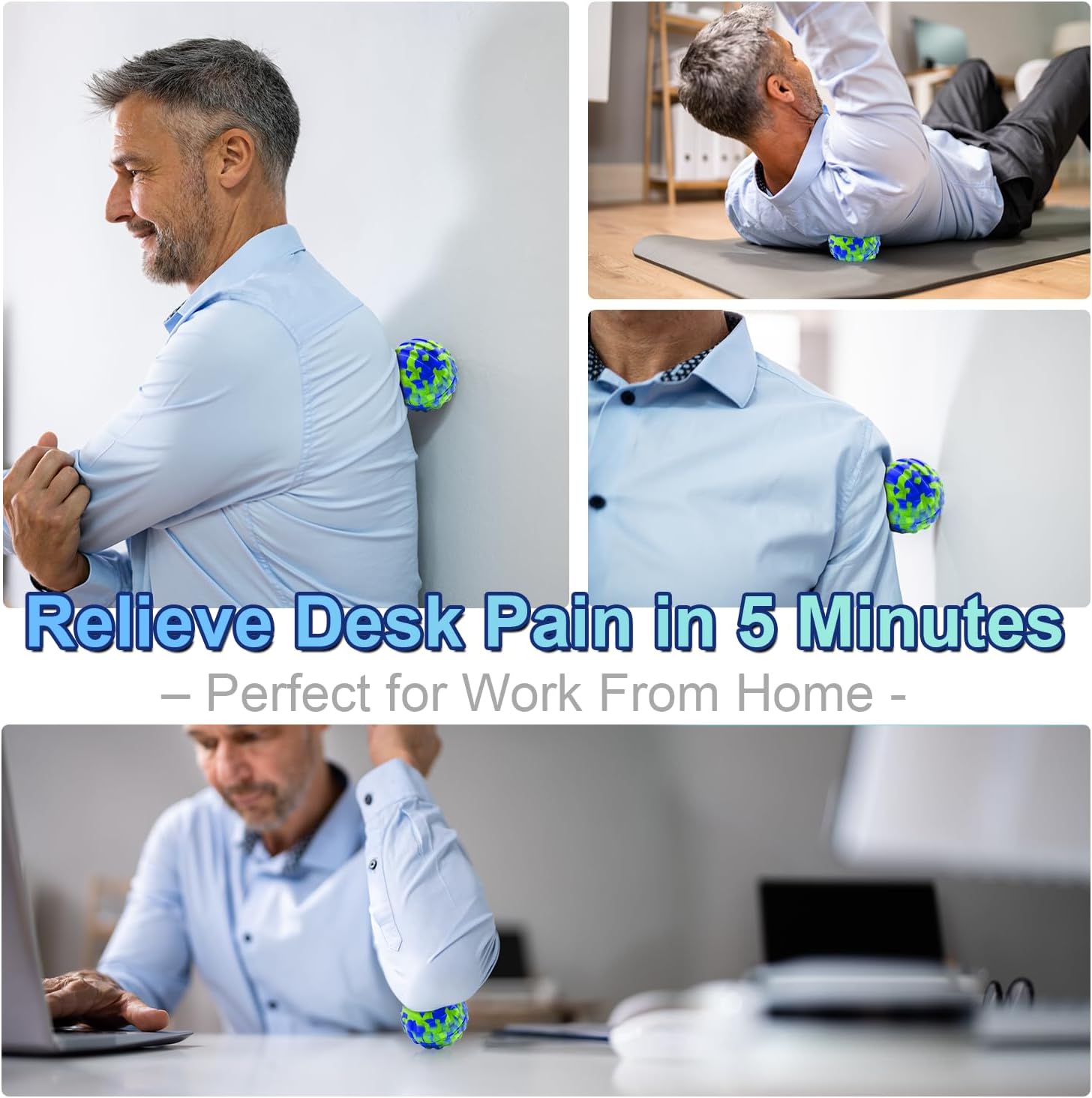 Deep Tissue Massage Ball for Exercise & Recovery - SGS Certification - Targets Back, Shoulder, Legs&Feet - Relieves Muscle Knots, Joint Pain&Tightness, Pressure Point Therapy- Myofascial Release Ball - Image 6