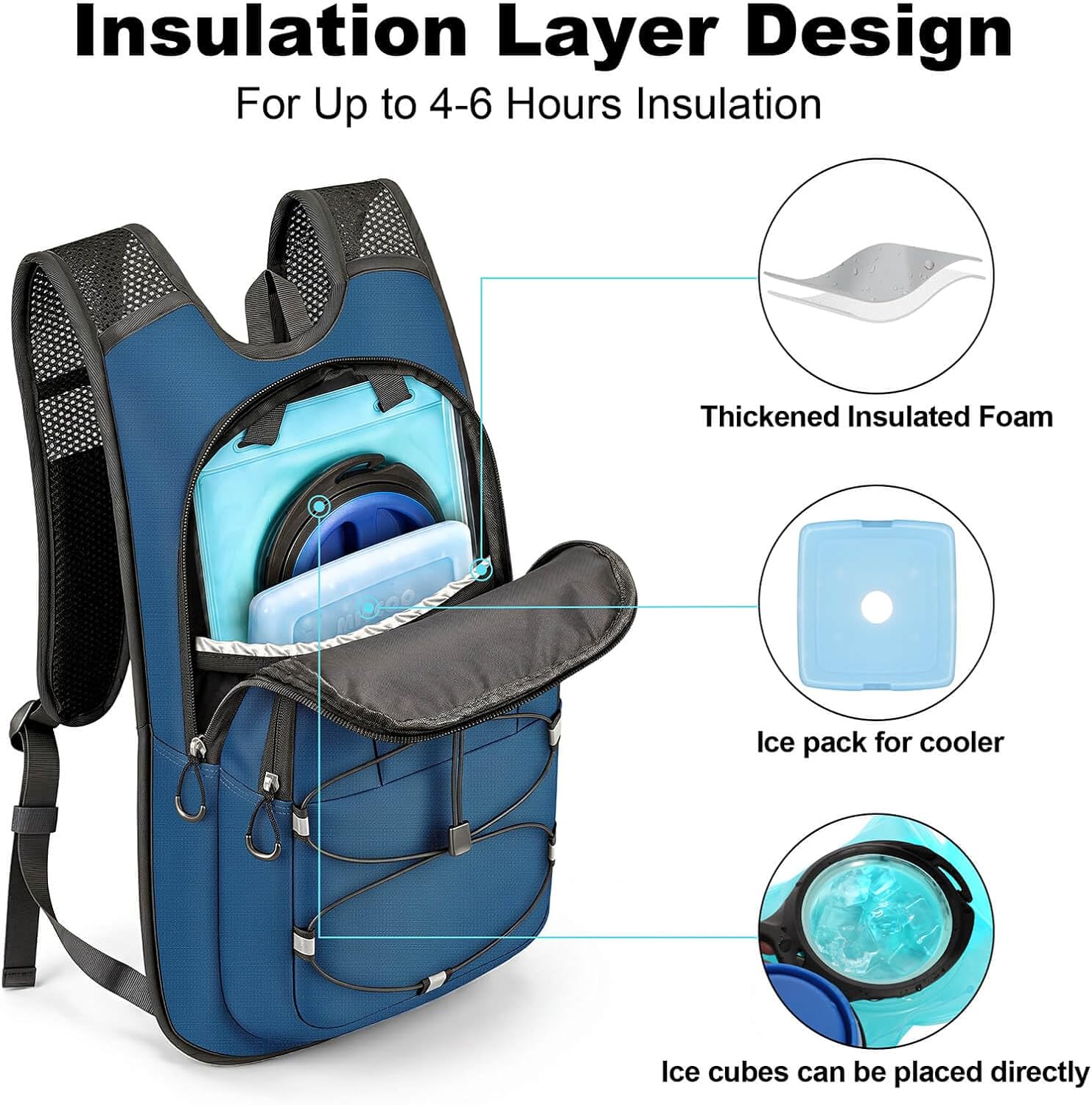 MIYCOO Hydration Backpack - Hiking Water Backpack with 2L Water Bladder | Running Hydration Vest Backpack for Men Women, Lightweight Hydration Pack for Hiking, Cycling, Climbing - Image 4