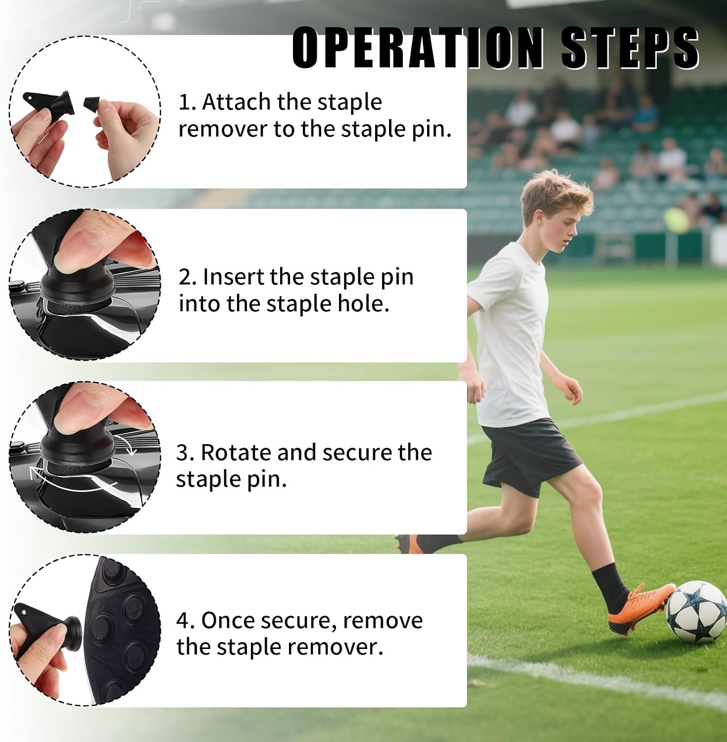 12pcs Football Boot Studs, 0.51in & 0.63in Plastic Soccer Cleats Replacement Spikes with Nail Remover Rugby Soccer Screw-in Spikes for Firm Surfaces Outdoor Athletic Training - Image 4