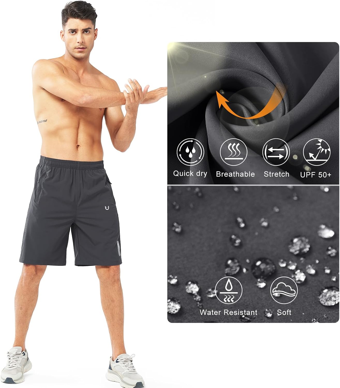 NORTHYARD Men's Athletic Running Shorts Gym Workout 7"/9"/5" Quick Dry Lightweight Sports Basketball Tennis 3 Zipper Pockets - Image 5