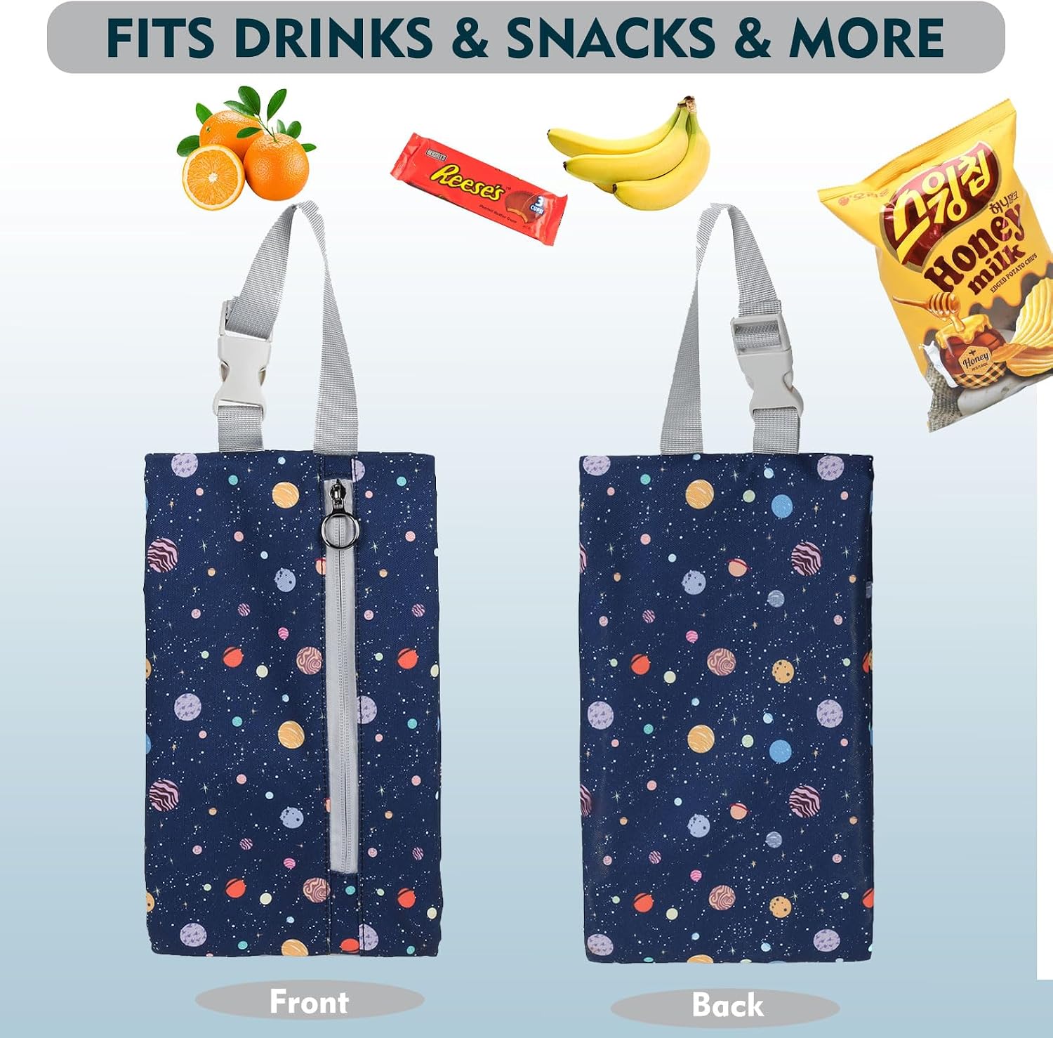 Insulated Snack Bag, Freezable Small Cooler Bag with Zipper and Adjustable Buckle, Rectangular Thermal Cooler Bag - Image 2