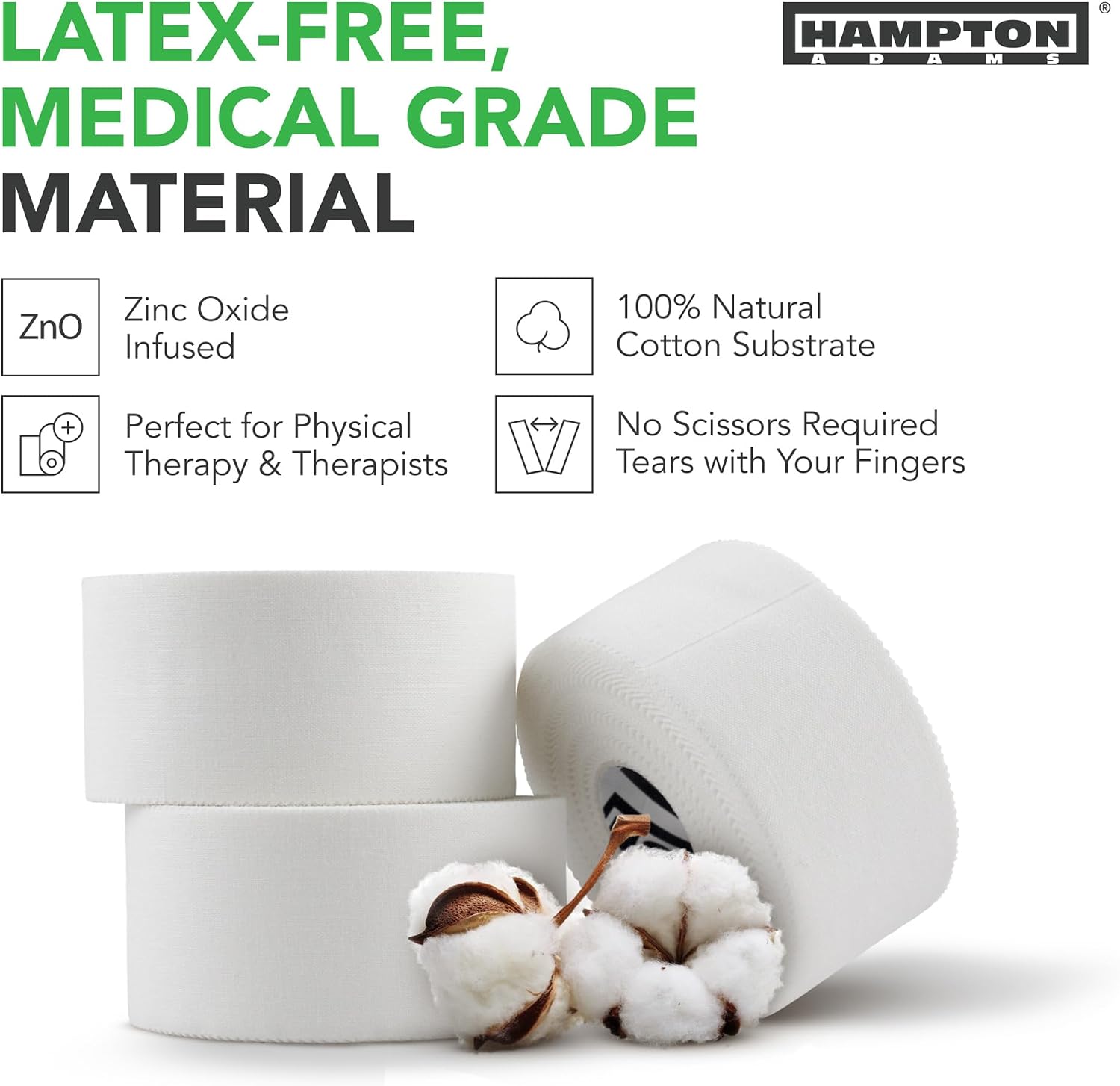Hampton Adams Athletic Sports Tape, Very Strong, Easy Tear, No Residue | Premium Cotton Blend, 45 ft Rolls, 3 Pack, Strong Hold for Fingers Ankles & Wrists, Tears by Hand, No Sticky Residue - Image 3