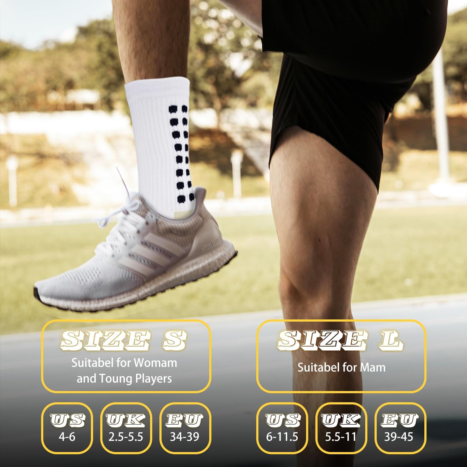 5 Pairs Soccer Grip Socks Men: Non Slip Grippy Socks for Football Sports | Arch Support Anti-Slip Engineered for Performance and Comfort for Soccer, Basketball Athletic Running - Image 5