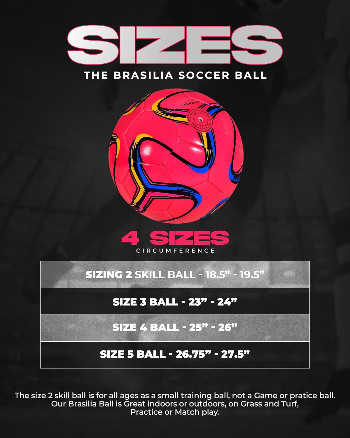 American Challenge Brasilia Soccer Ball Size 5, 4, 3 & 2 | Durable TPU casing with Hybrid SR bladder for reliable bounce, ideal for training and recreational play - Image 2