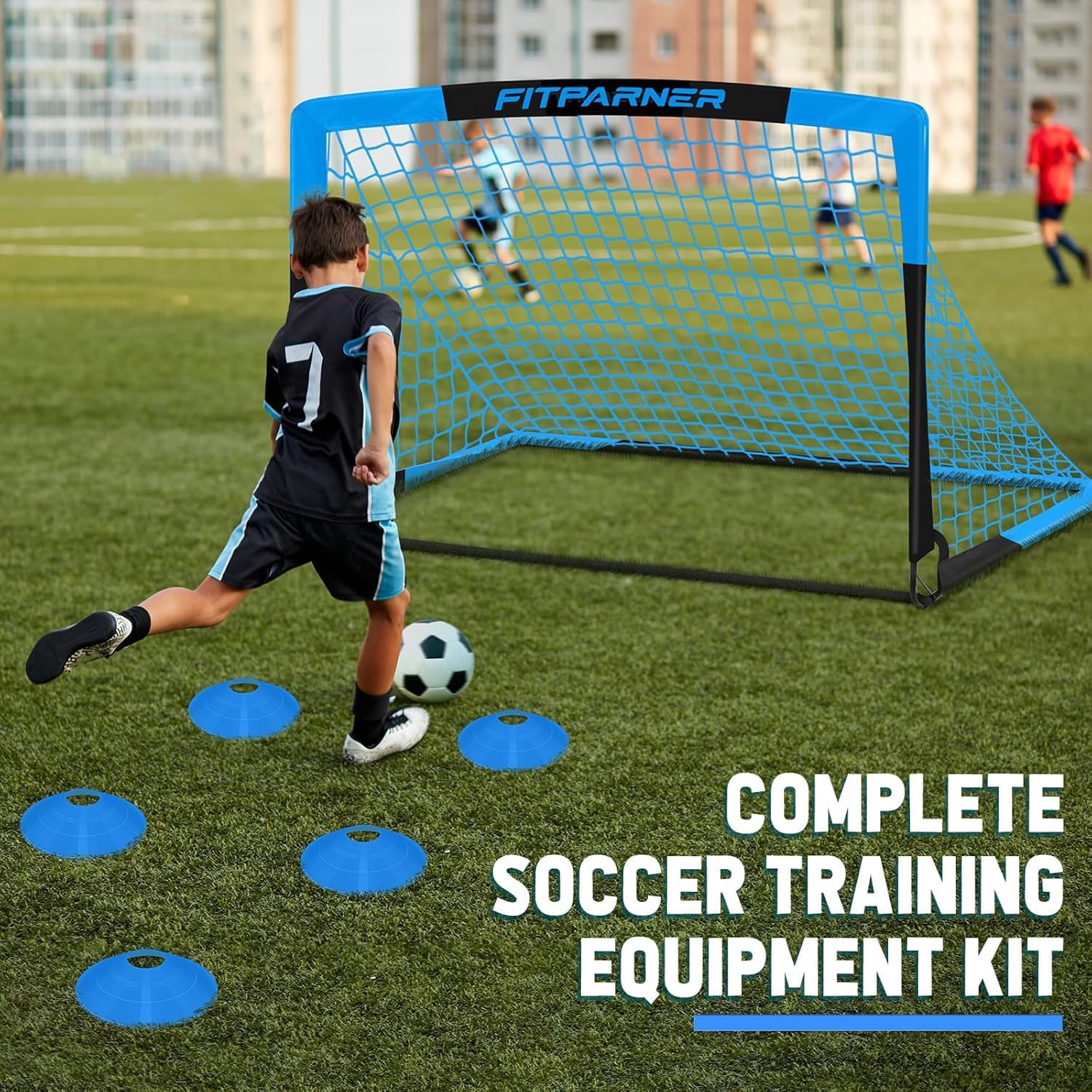 Kids Soccer Goals for Backyard Set - 2 Pack of Portable Pop Up Soccer Nets with Ball,Cones,Complete Training Equipment Kit for Toddler,Youth,Kids Age 3-14,Outdoor Sports Game - Image 7