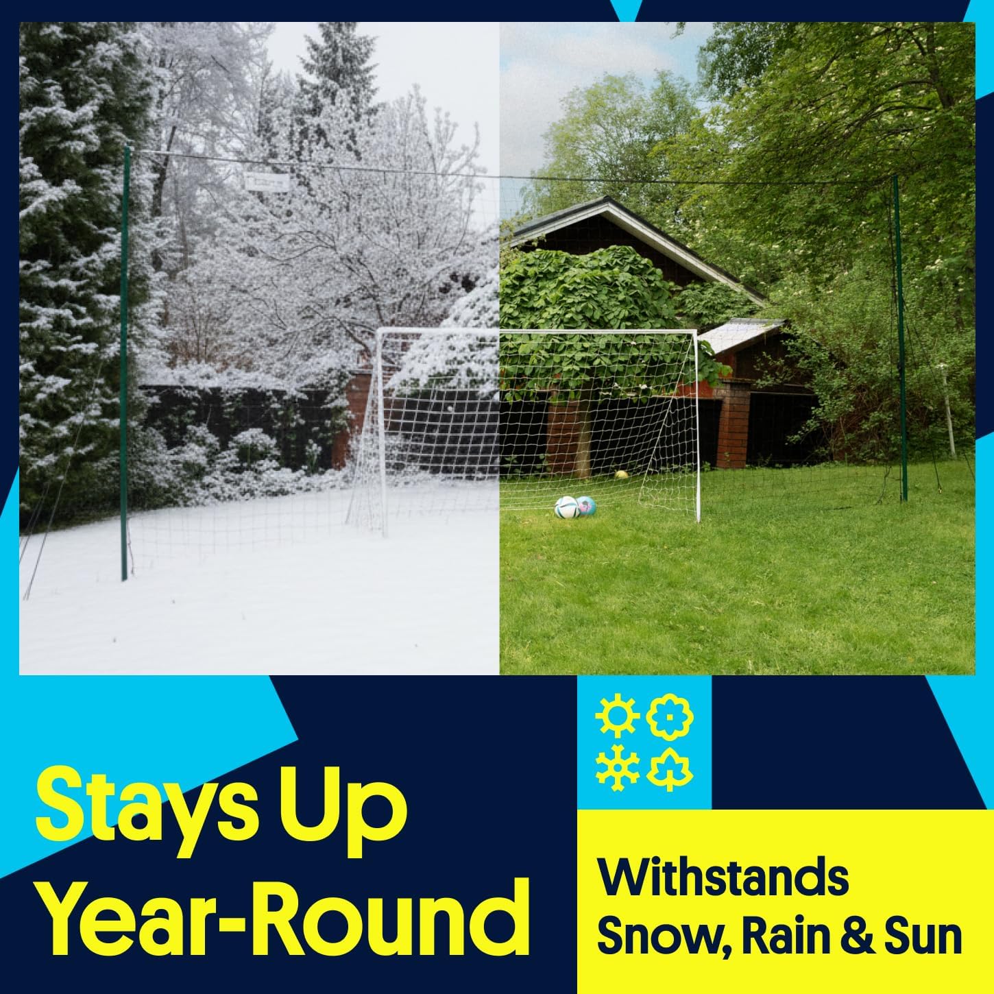Open Goaaal Soccer Goal, Rebounder and Backstop Net | All-in-one backyard system; continuous shooting practice and missed-shot protection - Image 10