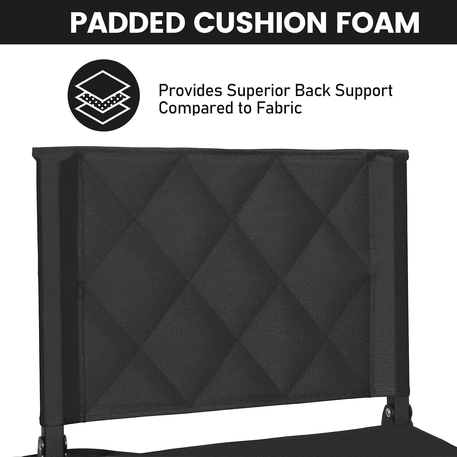 Stadium Seats with Back Support, Padded Bleacher Seat Cushion | Wide Bleacher Chairs with Back and Cushion, Portable Folding Stadium Chair with Shoulder Strap and Storage Pockets for Games - Image 7