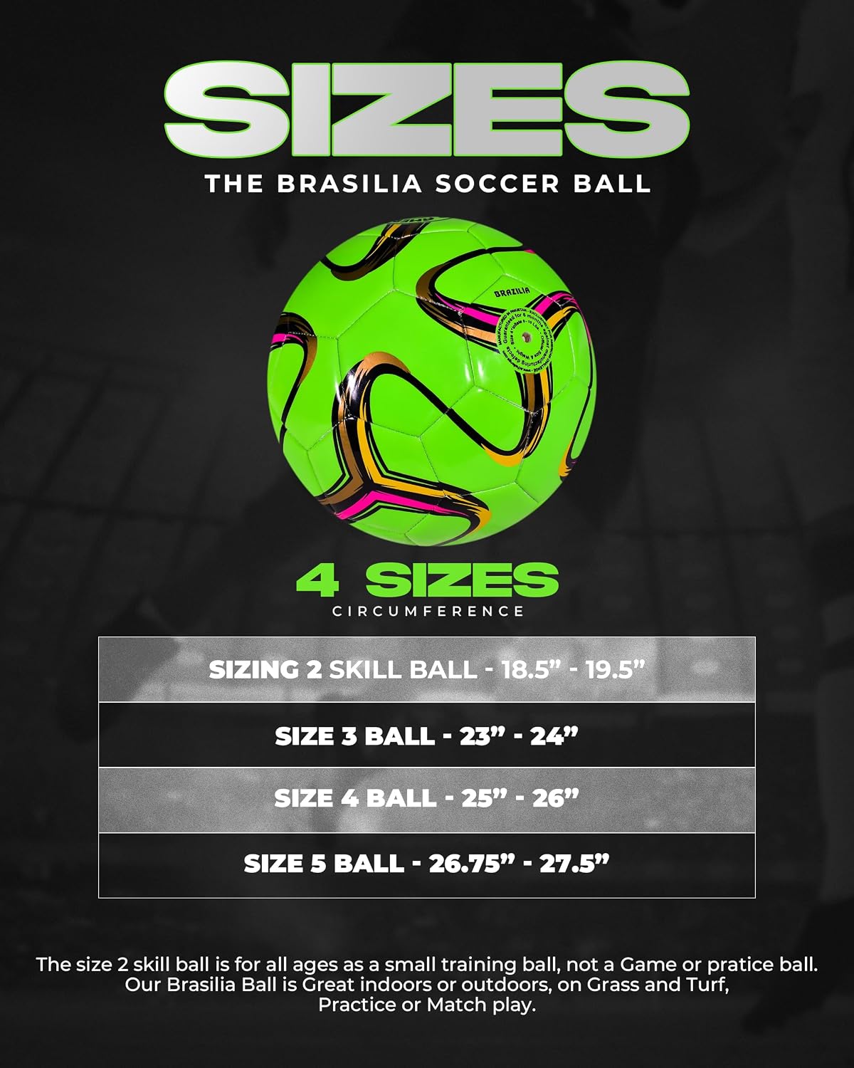 American Challenge Brasilia Soccer Ball Size 5, 4, 3 & 2 | Durable TPU casing with Hybrid SR bladder for reliable bounce, ideal for training and recreational play - Image 7