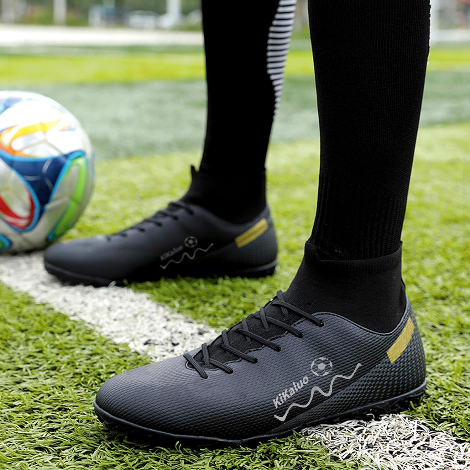 Men's Soccer Shoes Football Cleats High-Tops Lace-Up Non-Slip Spikes Athletic Baseball Sneaker - Image 5