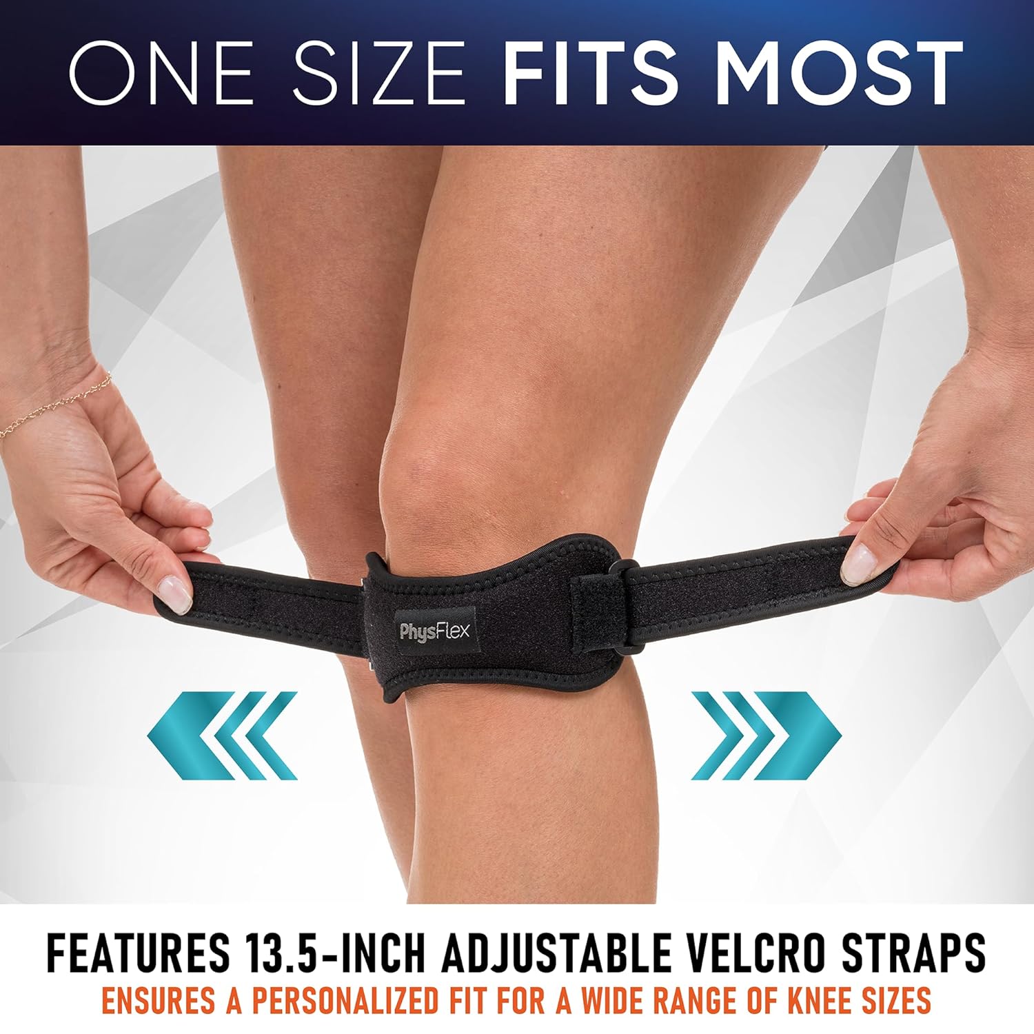 2 Pack Patellar Tendon Support Strap, Knee Brace, Knee Support, Pain Relief | Jumpers Knee, Tendonitis, Tendonitis, Hiking, Soccer, Basketball, Running, Adjustable Patella Stabilizer Strap, Men & Women - Image 5