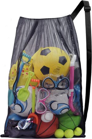 Foldable Drawstring Mesh Ball Bag,H...