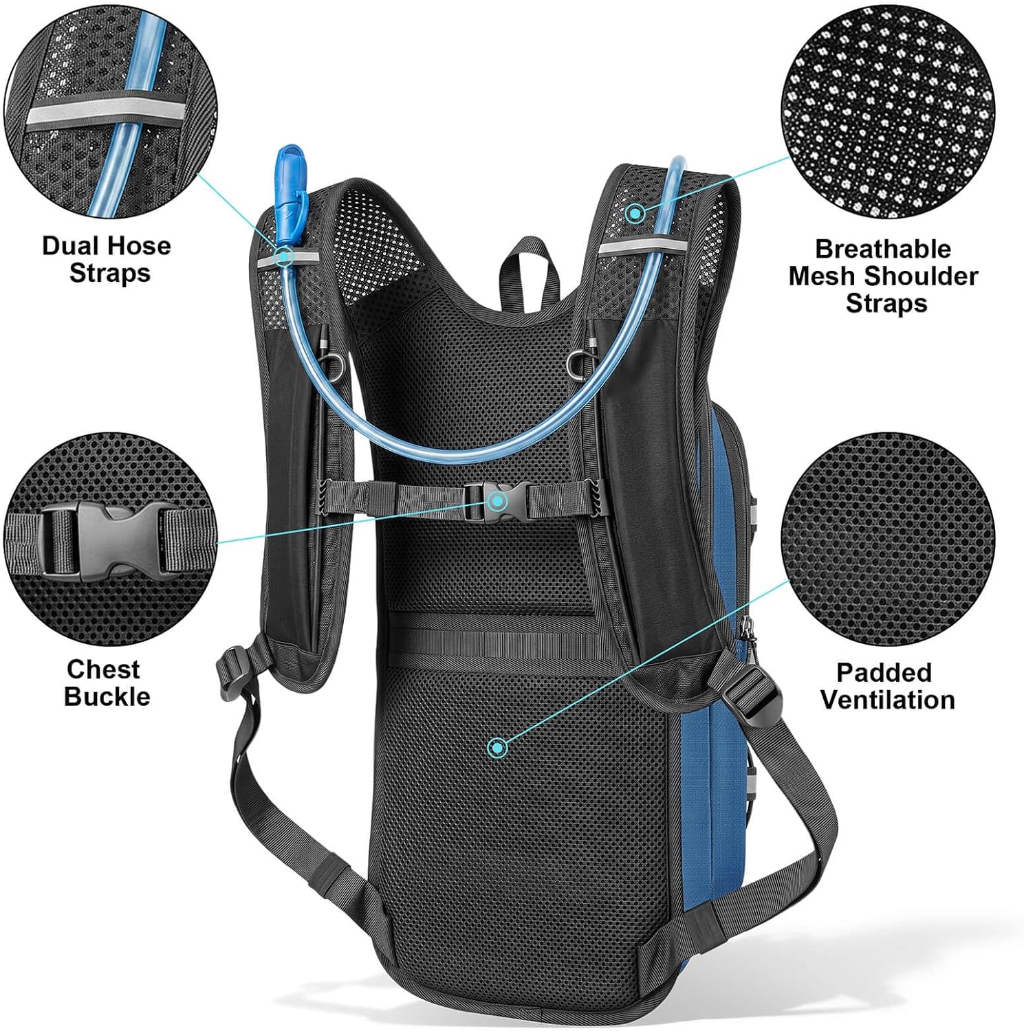 MIYCOO Hydration Backpack - Hiking Water Backpack with 2L Water Bladder | Running Hydration Vest Backpack for Men Women, Lightweight Hydration Pack for Hiking, Cycling, Climbing - Image 5