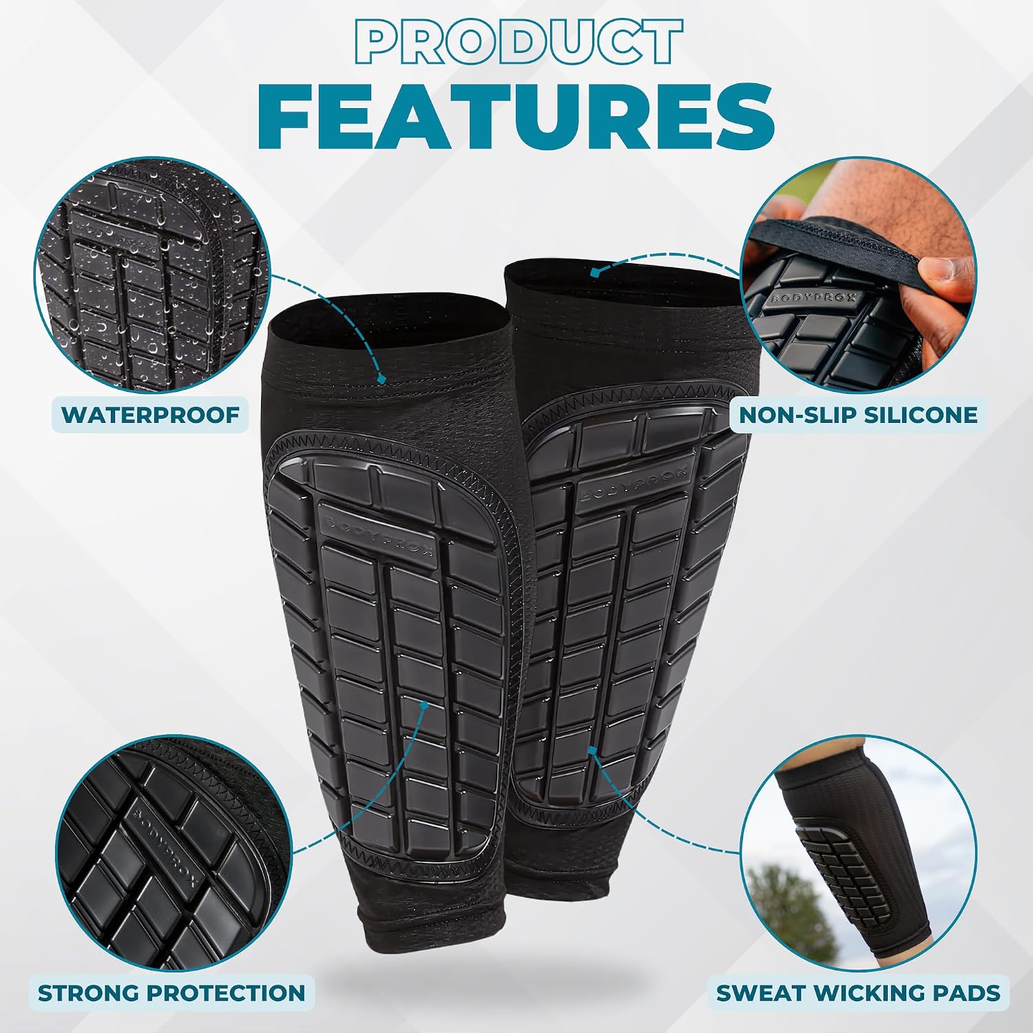 BODYPROX Soccer Shin Guards Sleeves for Men, Women and Youth - Image 3