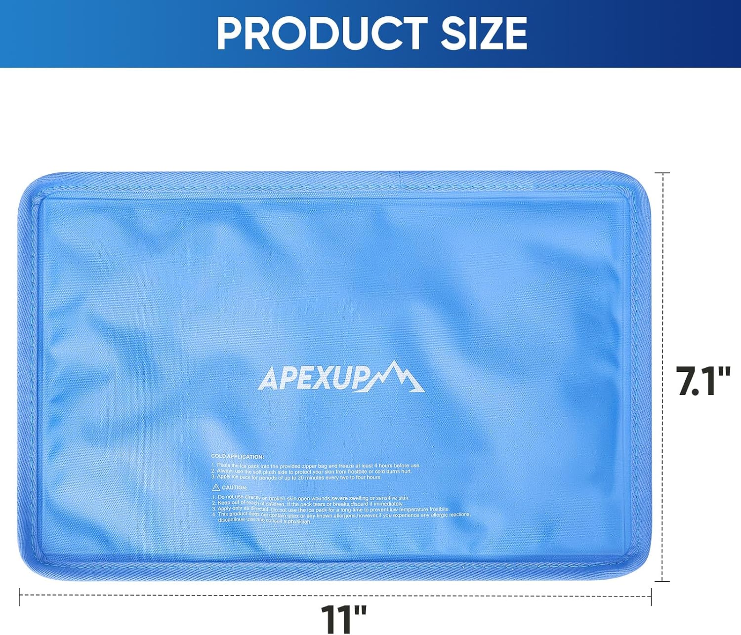Gel Ice Packs for Injuries Reusable, Flexible Double Sided Cold Packs for Injuries, Ice Pack for Knee, Shoulder, Back, Hip, Leg, Arm (Blue, 11"x7.1", 1PK) - Image 4