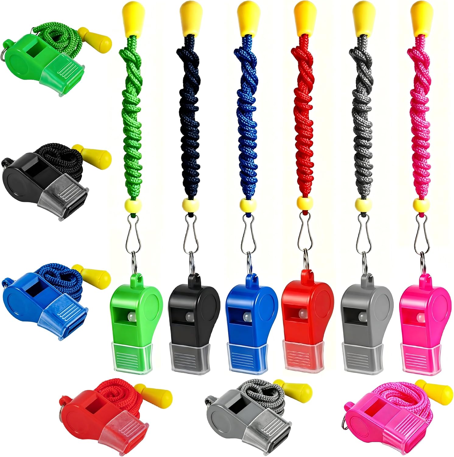 12 Packs Sports Whistles with Lanyard, for Coaches, Referees and Officials