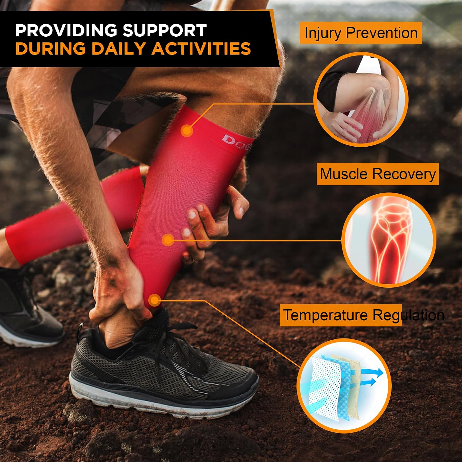 Doc Miller Compression Calf Sleeve for Men & Women, 20-30mmHg | Graduated Support for Running, Shin Splints, Calf Strain, Knee High, Small to 6XL Plus Size - Image 4