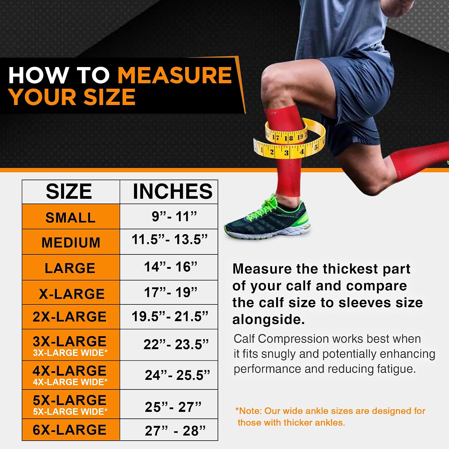 Doc Miller Compression Calf Sleeve for Men & Women, 20-30mmHg | Graduated Support for Running, Shin Splints, Calf Strain, Knee High, Small to 6XL Plus Size - Image 3