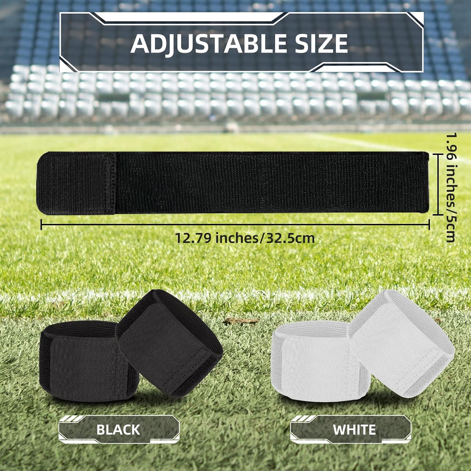 4PCS Elastic Soccer Shin Guard Straps for Kids Youth Adult | Shin Pad Holders, Shinguard Stays, Lightweight & Adjustable, Black & White - Image 6