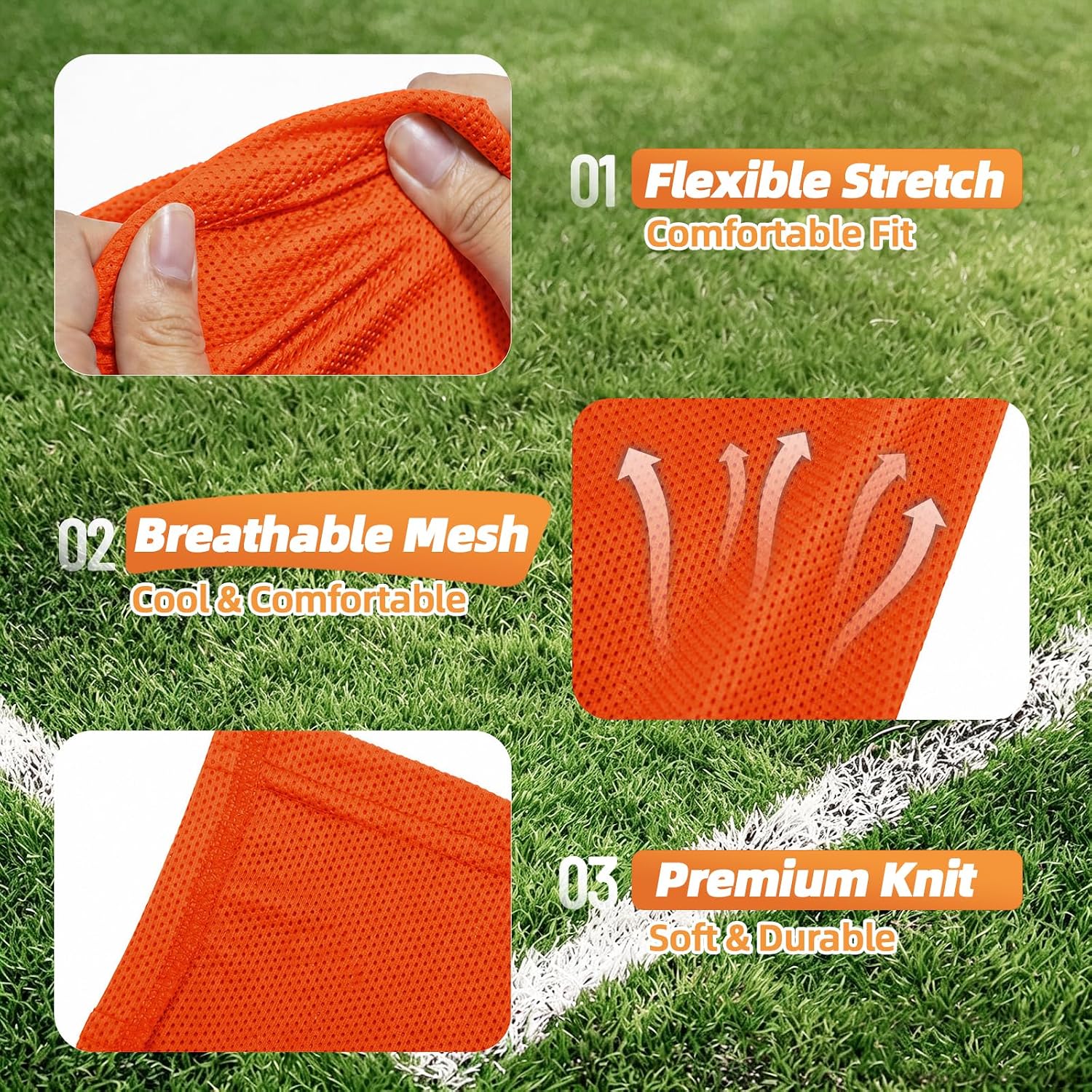 Shin Guard Sleeves 2 Pairs, Soccer Sleeves for Kids & Youth Ages 3-15 - Image 2