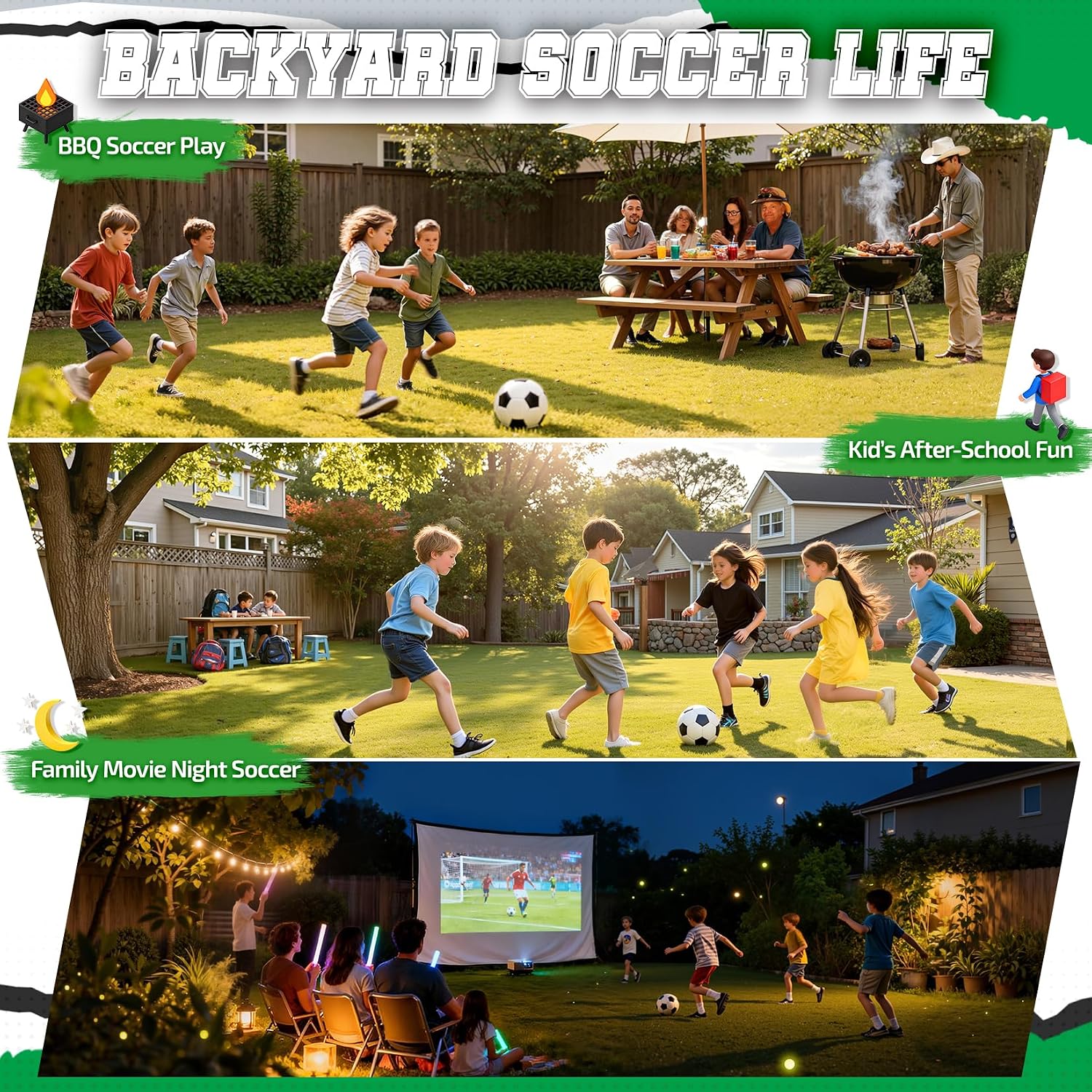 Happy Jump Portable Soccer Goal 7x5 & 5x3.6 FT, Large-Frame Training Net | Great for Kids Ages 6-14 Skill Development, Ideal for Backyard Park School Beach Indoor Outdoor, Easy Fold Durable Dacron Net - Image 10