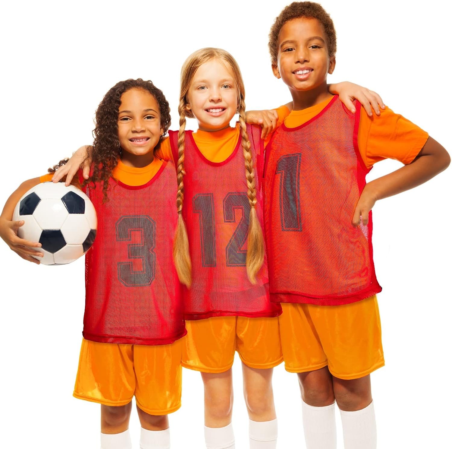Hercicy 24 Pcs Youth Pinnies Soccer Pinnies Training Vest Adult Mesh Reversible Numbered Football Jersey - Image 7