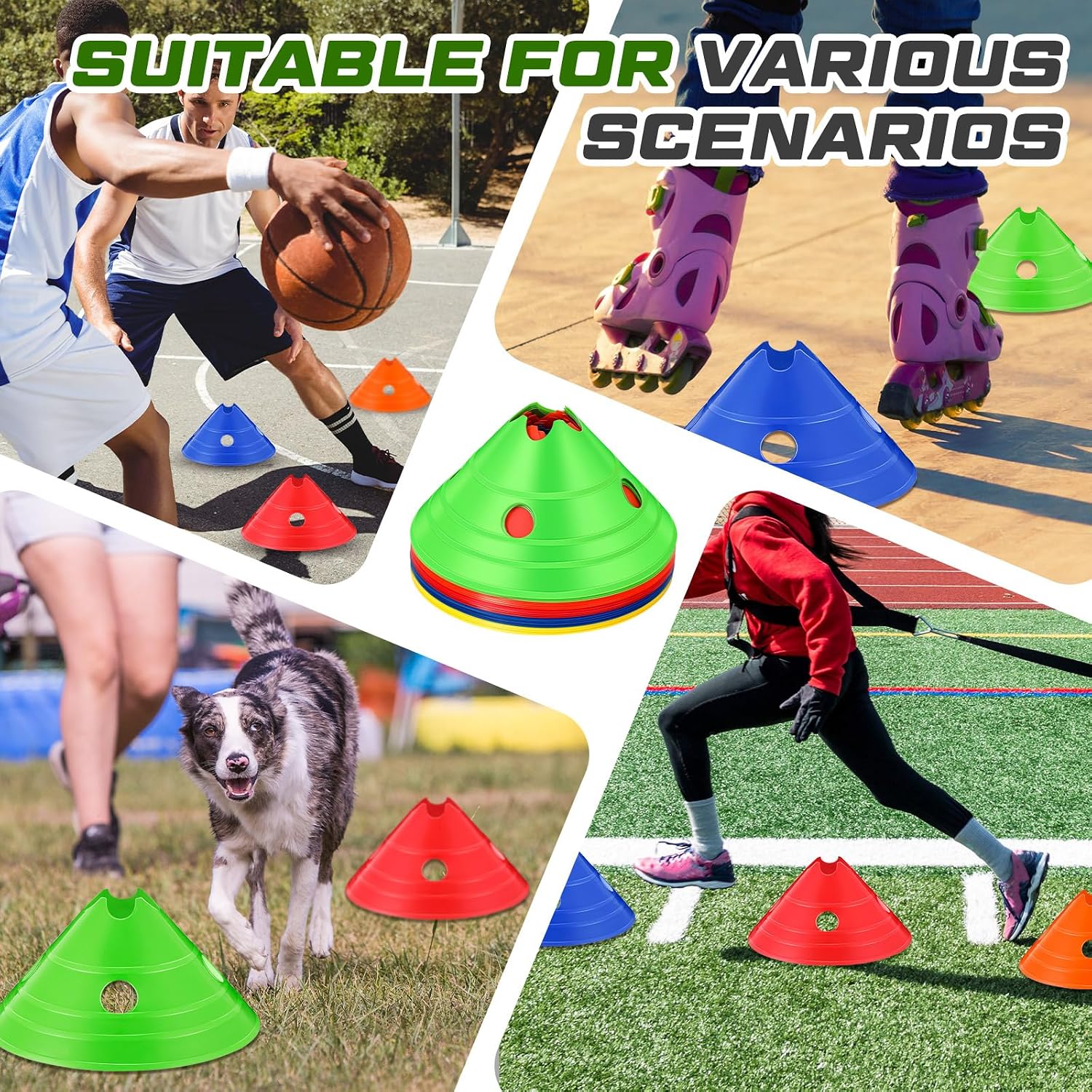 Jumbo Disc Cones Jumbo Soccer Cones with Mesh Bag Giant Large Agility for Soccer Training Adult Sports - Image 7