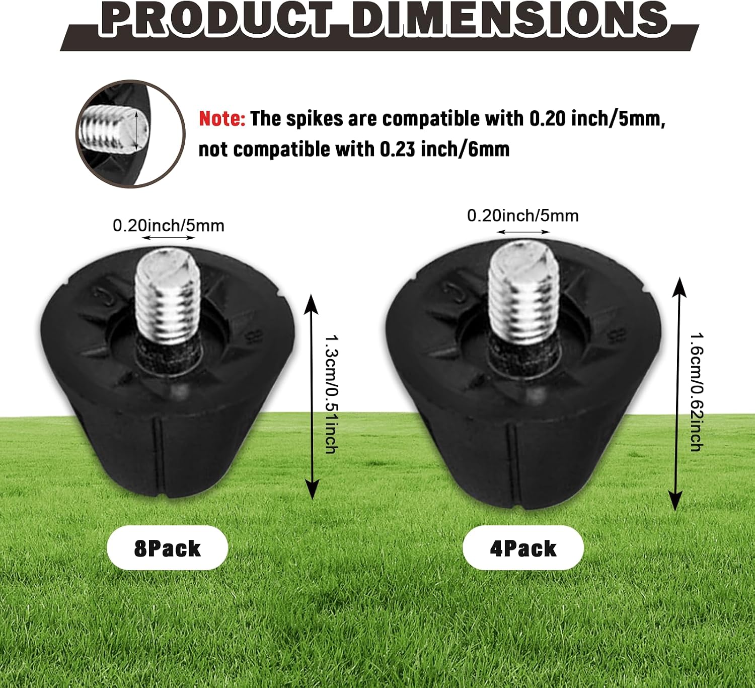 12 Pack 13mm + 16mm Football Boot Studs Replacement, Plastic Studs for Soccer Cleats with Nail Remover Rugby Soccer Screw-in Spikes, Suitable for Shoes with Spikes Requiring a Screw Diameter of 5mm - Image 2