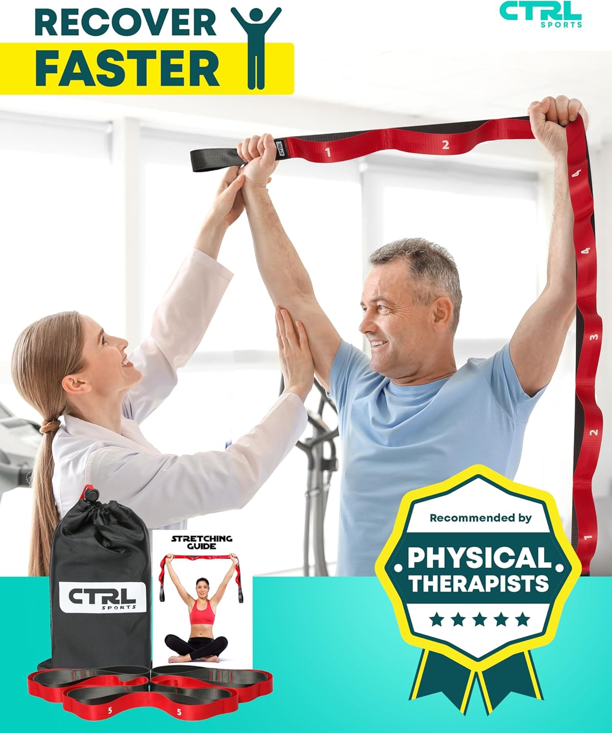 Stretching Strap with Loops, Non Elastic Stretch Band for Physical Therapy | Video Exercises Included - Yoga Strap for Stretching Equipment and Flexibility - Image 5