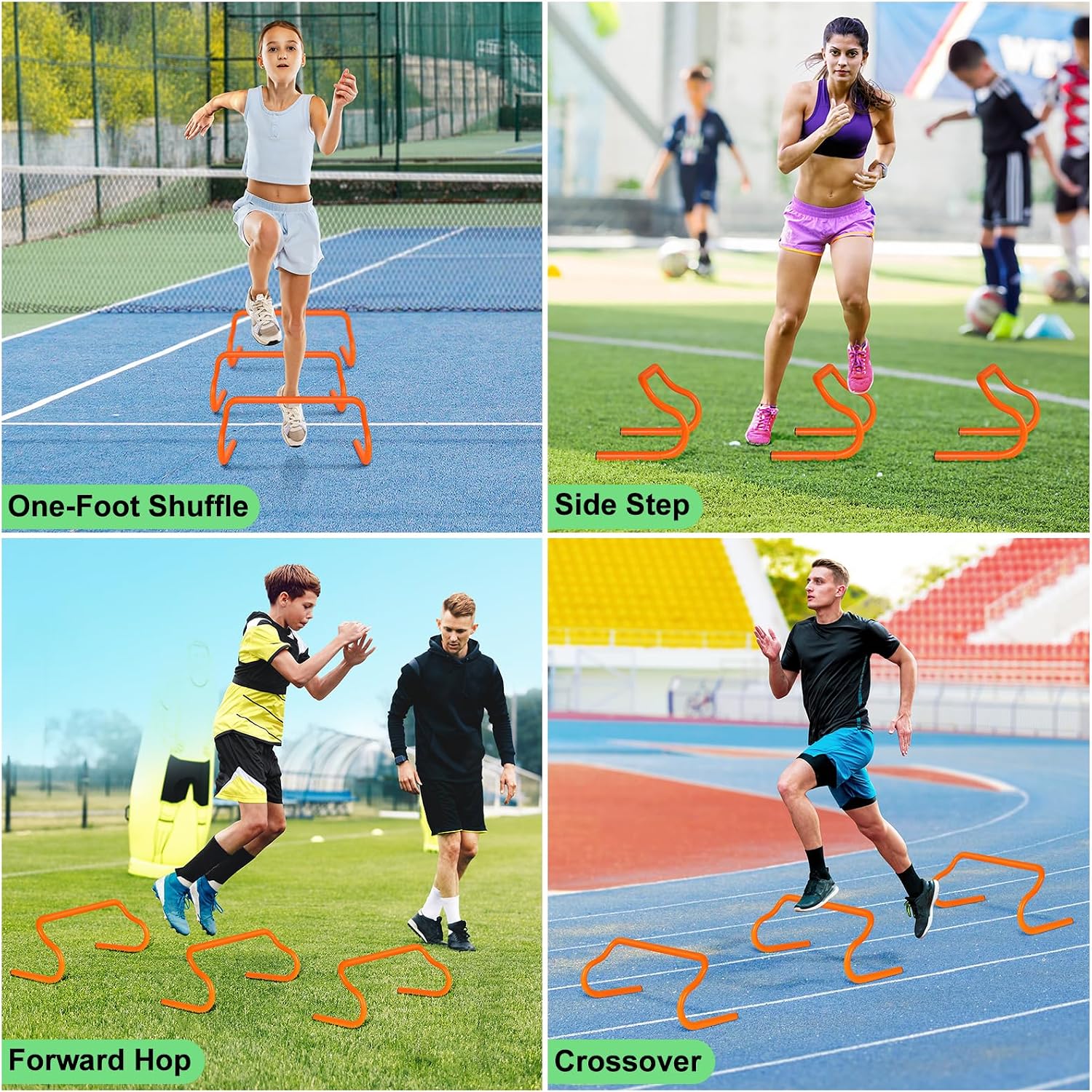Agility Hurdles Training Equipment - Speed Hurdles and Soccer Cones with Carrying Bag for Soccer, Football, and Track Drills, Ideal for Athletes Speed and Agility Training - Image 6