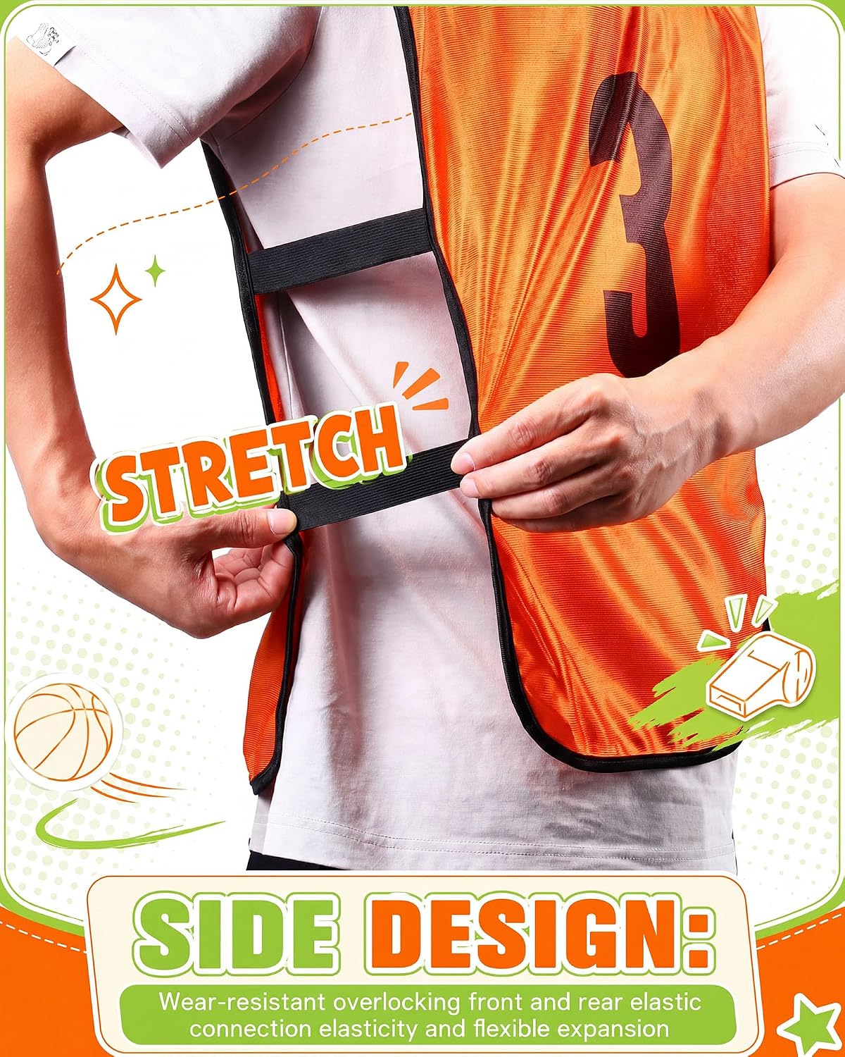 Yahenda 24 Pcs Sports Pinnies Soccer Scrimmage Practice Vests Numbered Soccer Team Pennies with Belt for Adult - Image 5