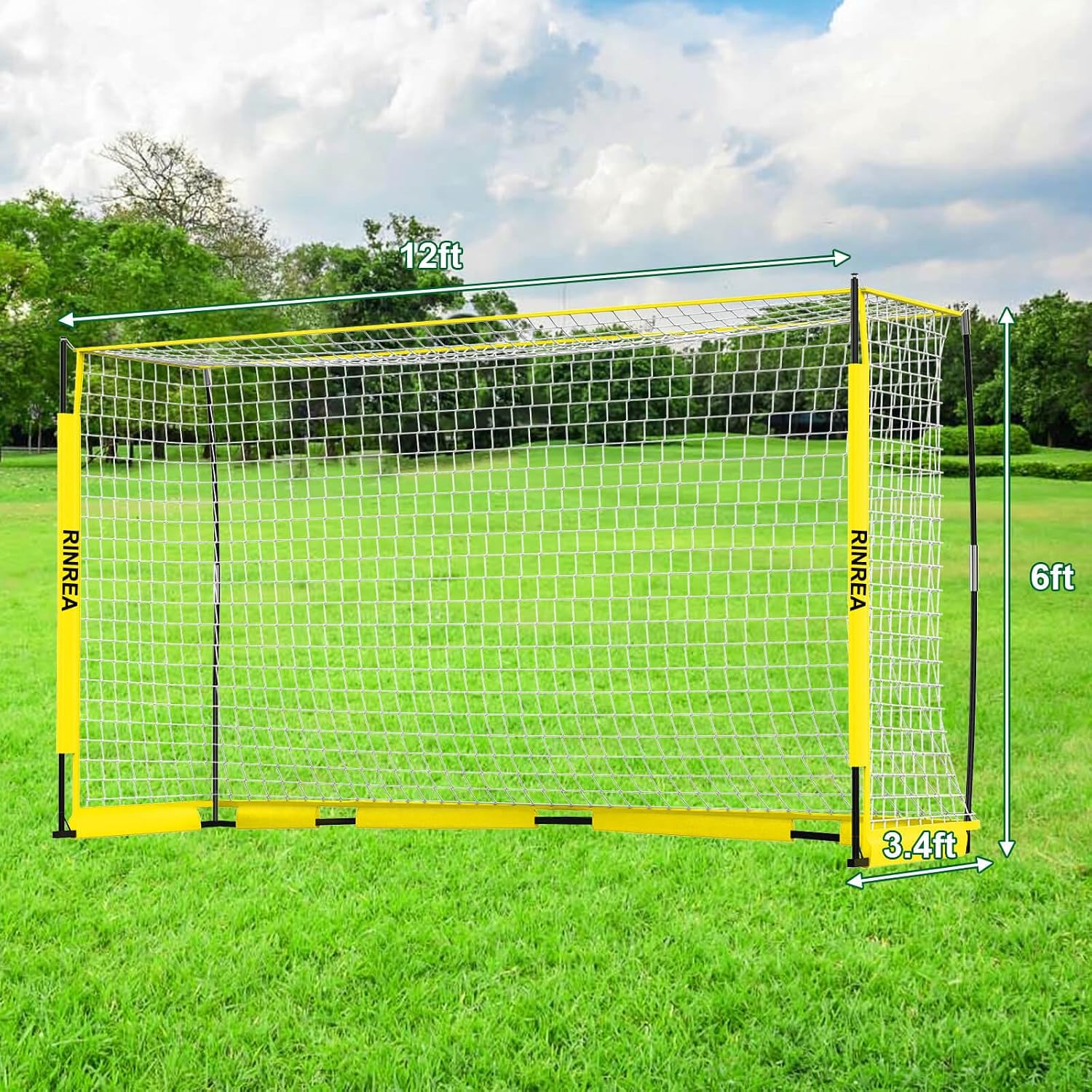 Portable Soccer Goal, Soccer Nets for Backyard with Agility Ladder | 12x6FT/14x7FT, Quick Setup & Disassemble, Stability & Durability, Team & Goalie Training, Carry Bag, Ground Nails - Image 2