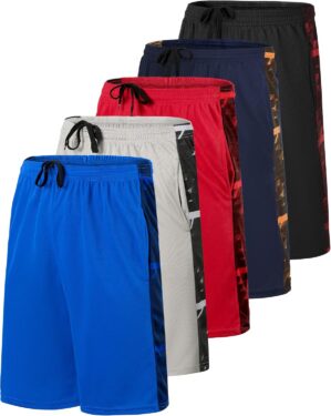 5 Pack Boys’ Mesh Athletic Sh...