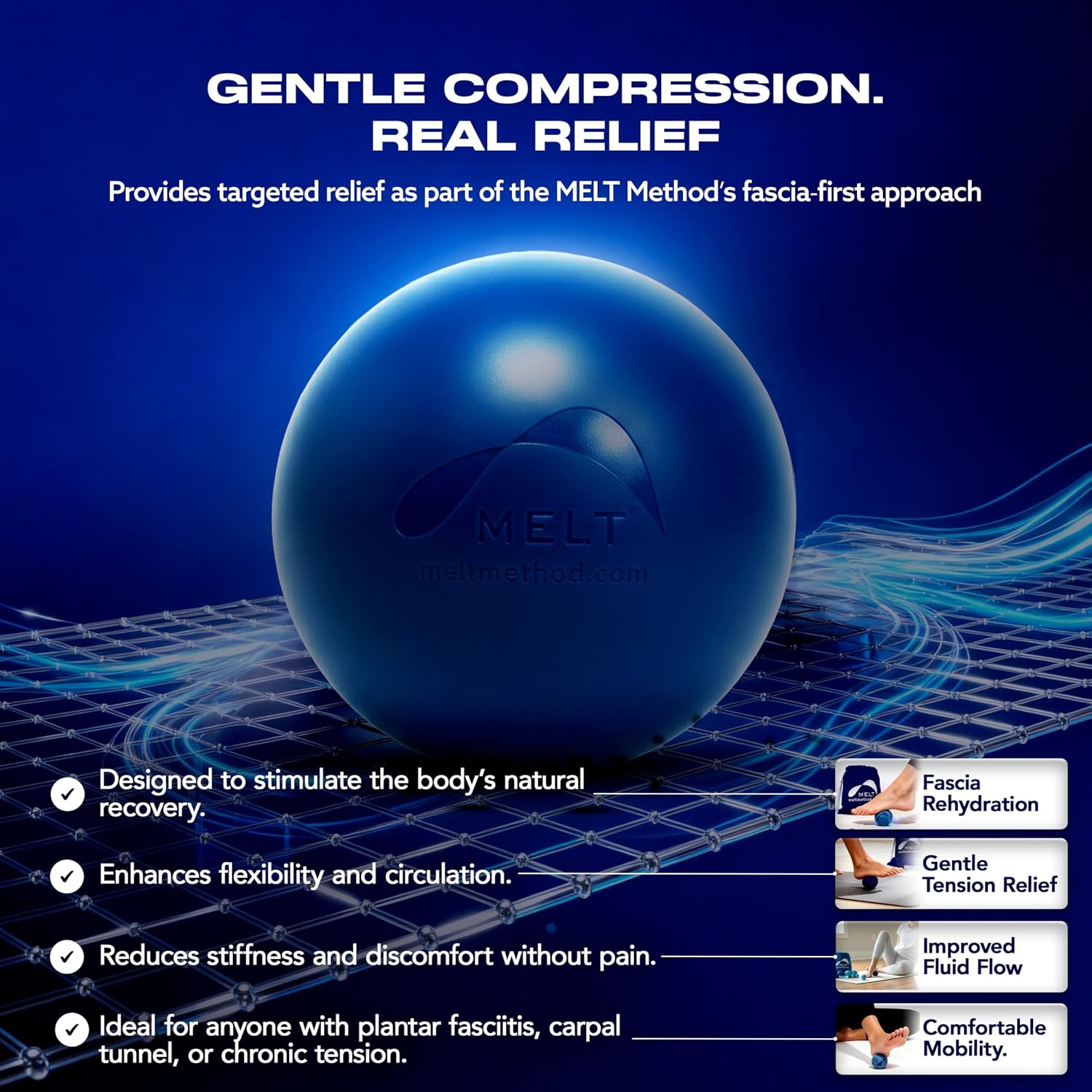 MELT Method Hand & Foot Therapy Ball Kit w/ Sensory FasciaPoint - Therapy Massage Ball Set and Massage Roller for Plantar Fasciitis, Trigger Point, & Myofascial Release - Hand & Foot Roller Massager - Image 2