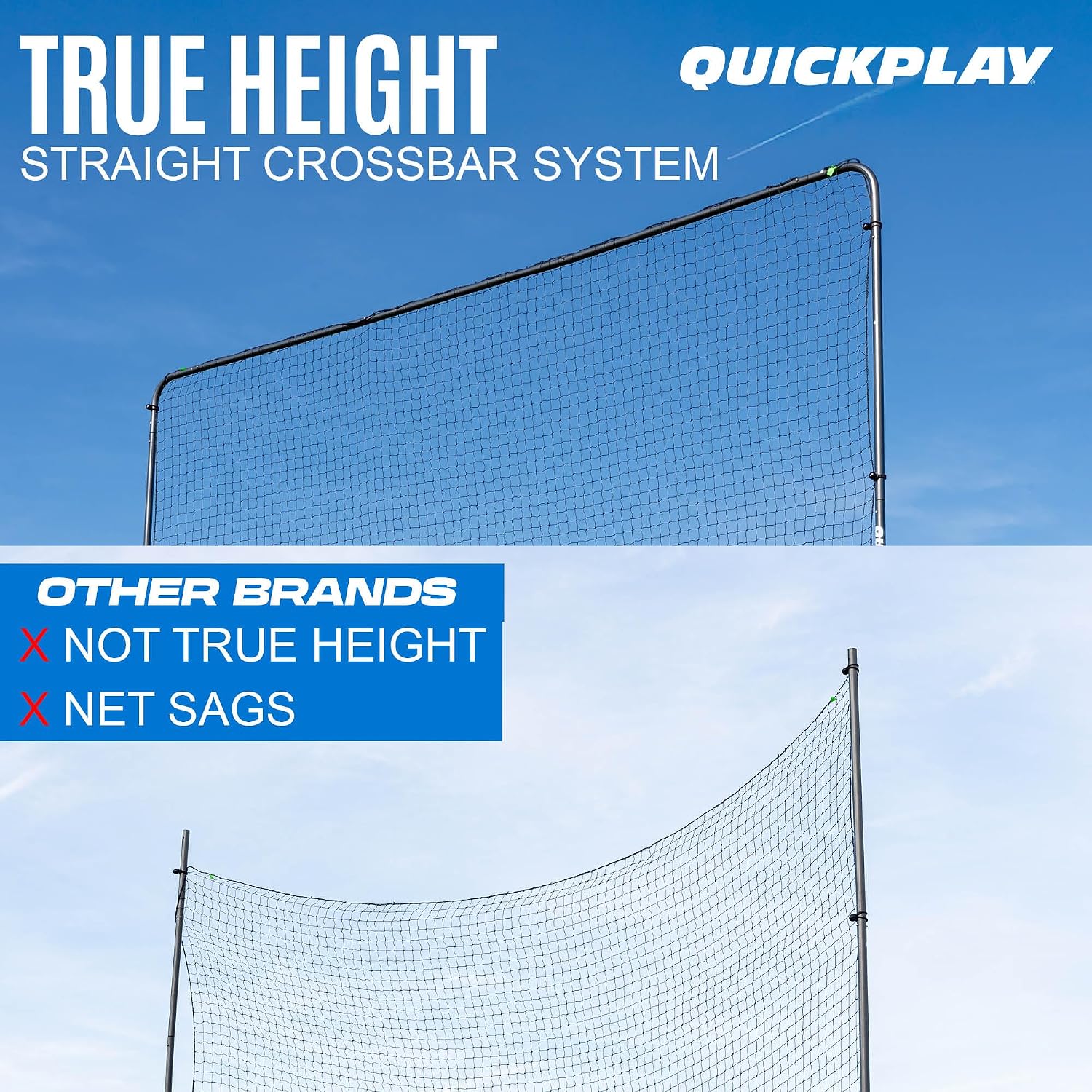 QuickPlay 10ft Sports Barrier Net System - Ball Stop Backstop Netting | Heavy-duty weather-resistant net, Modular & expandable, Catches shots & throws, Backyard & pro use, Carry bag - Image 4