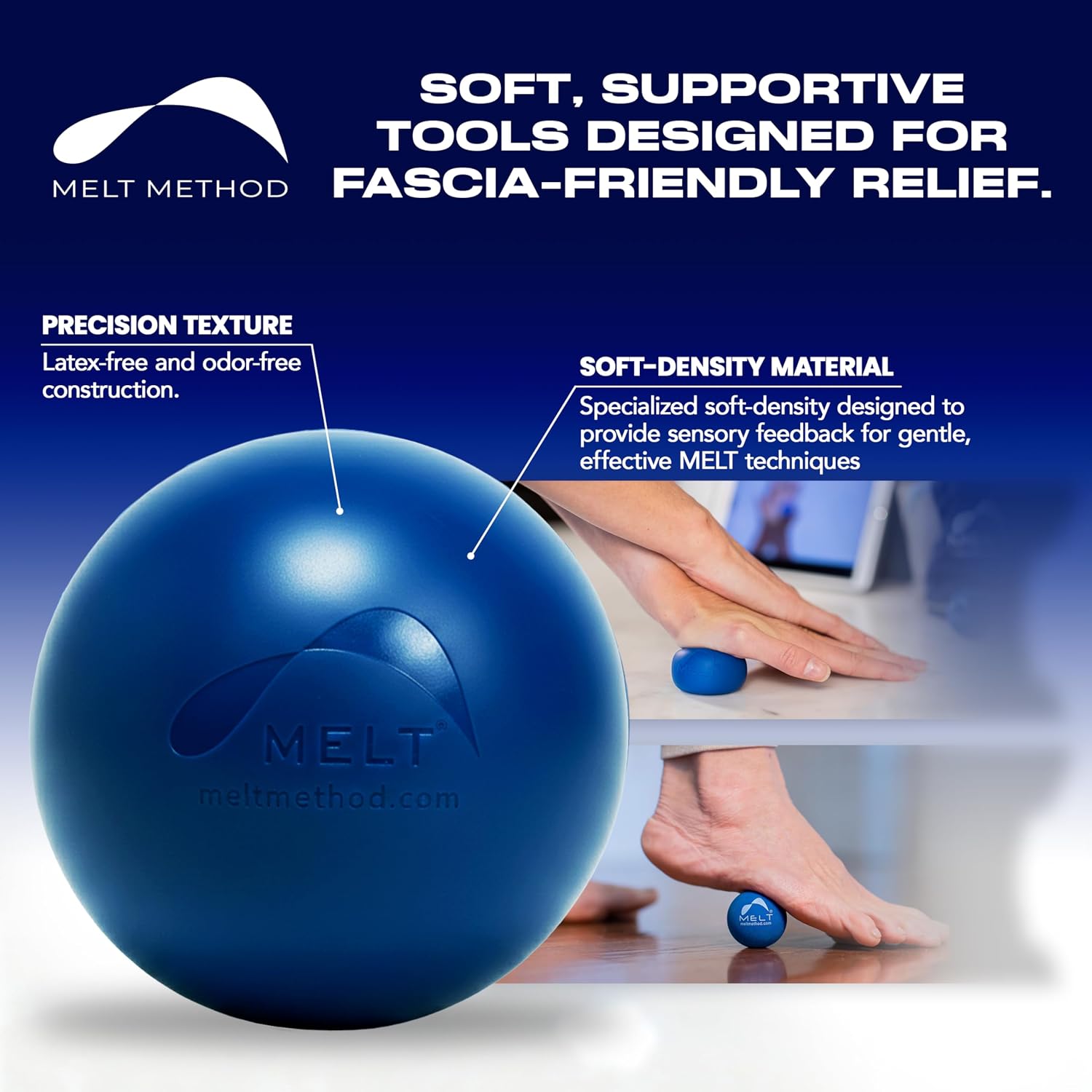MELT Method Hand & Foot Therapy Ball Kit w/ Sensory FasciaPoint - Therapy Massage Ball Set and Massage Roller for Plantar Fasciitis, Trigger Point, & Myofascial Release - Hand & Foot Roller Massager - Image 3