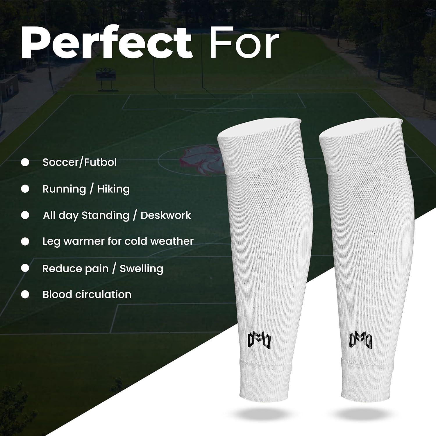 Pre Cut Soccer Sock Sleeves, Companion for Soccer Grip Socks, Securely Holds Shin Guards, Compression Leg Warmer - Image 5