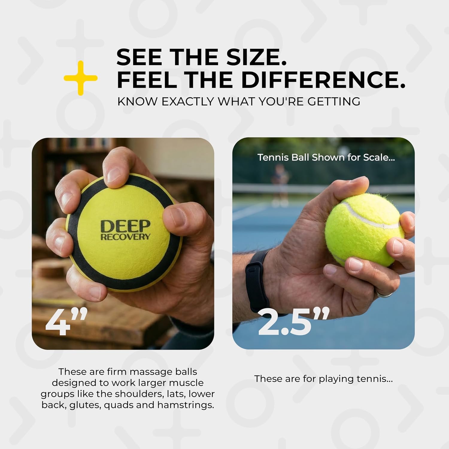 Yoga Deep Tissue Massage Ball Set, Firm Density – 4-Inch Myofascial Release Balls for Feet, Back, Neck, Legs & Arms – Trigger Point & Mobility Therapy (2-Pack) - Image 2