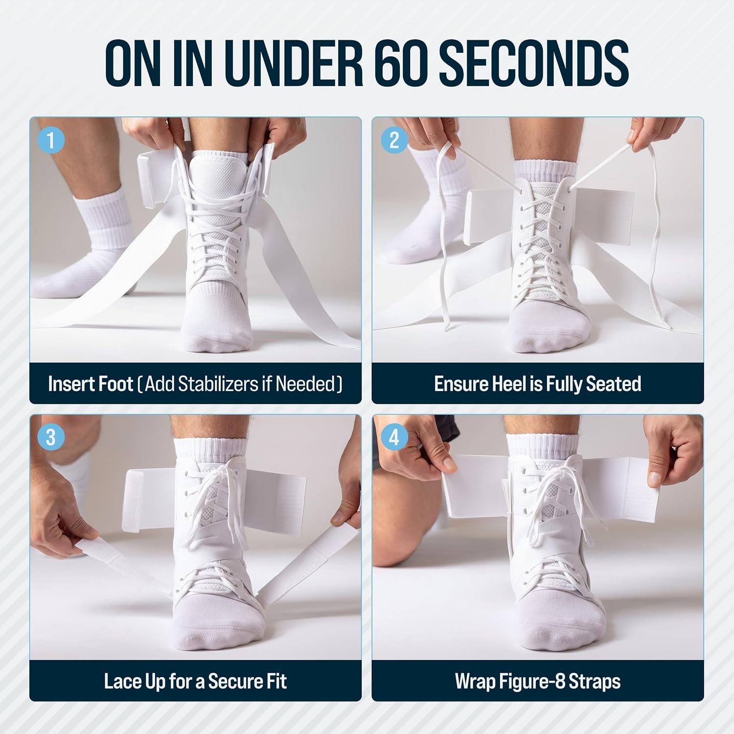 Reinforced Lace Up Ankle Brace for Men & Women, Sprained Ankle Support | Basketball, volleyball, and running, Fits inside shoes, Achilles tendonitis support, Either foot, Hand washable - Image 7