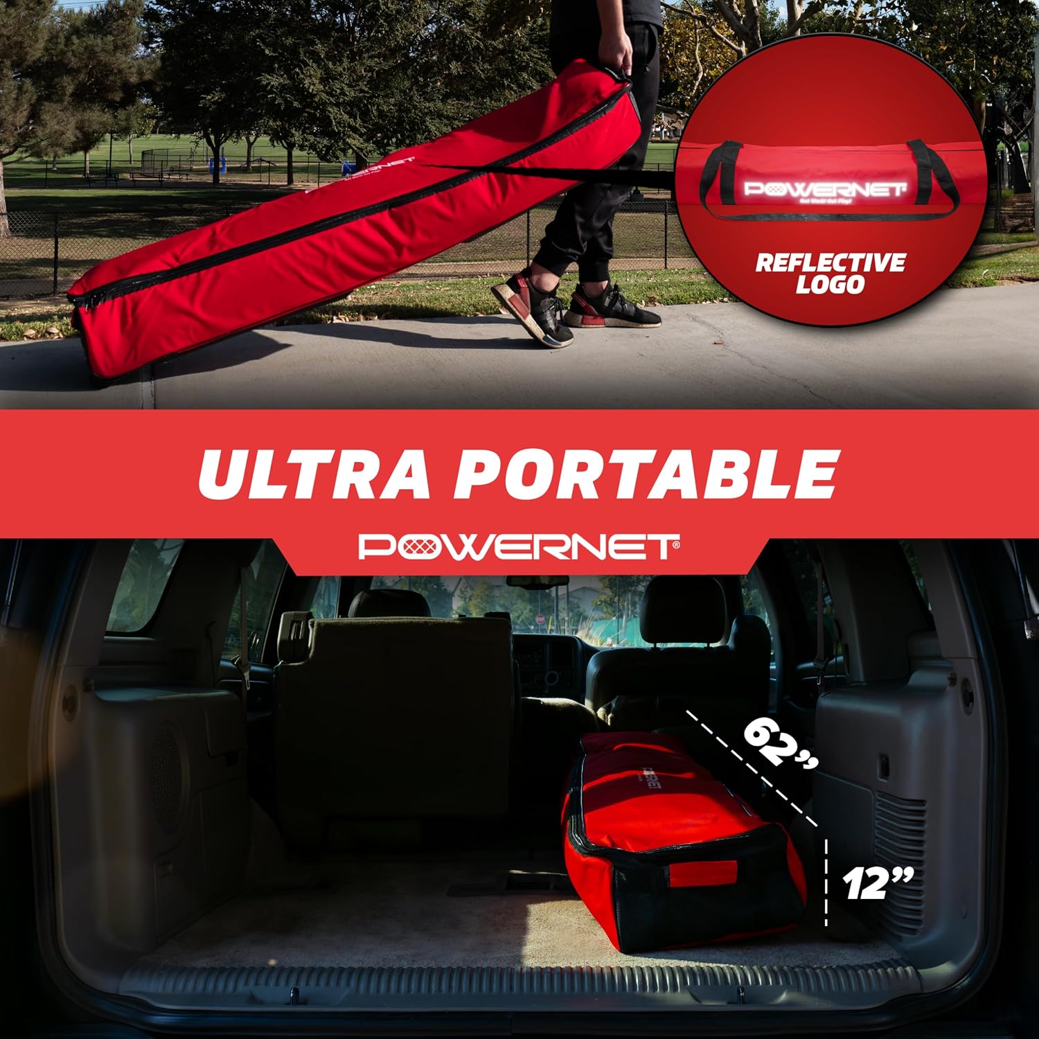 PowerNet Soccer Goal for Backyard, 3Mx2M / 6x4 / 8x4 / 12x6 / 14x7 /18.5x6.5 / 21x7 / 24 x 8 Portable Soccer Net, Sports & Outdoors Training Equipment, Quick Setup 1 Goal & Zipper Storage Bag - Image 5