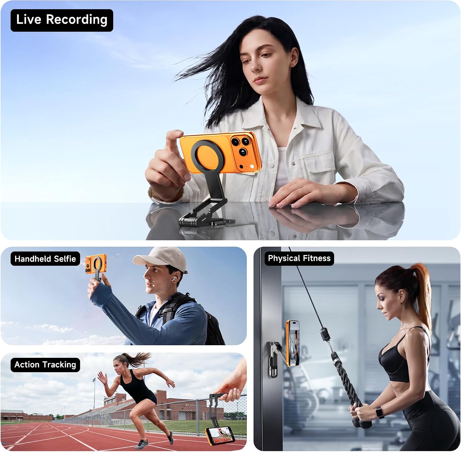 7RYMS 7RIG T1 Magnetic Phone Tripod for iPhone/Android, 1/4" Screw for Vlog | Aluminium MagSafe Phone Holder with Magnet Foldable Hook, Mini Smartphone Stand for Gym, Travel, Filming, Video Recording - Image 7