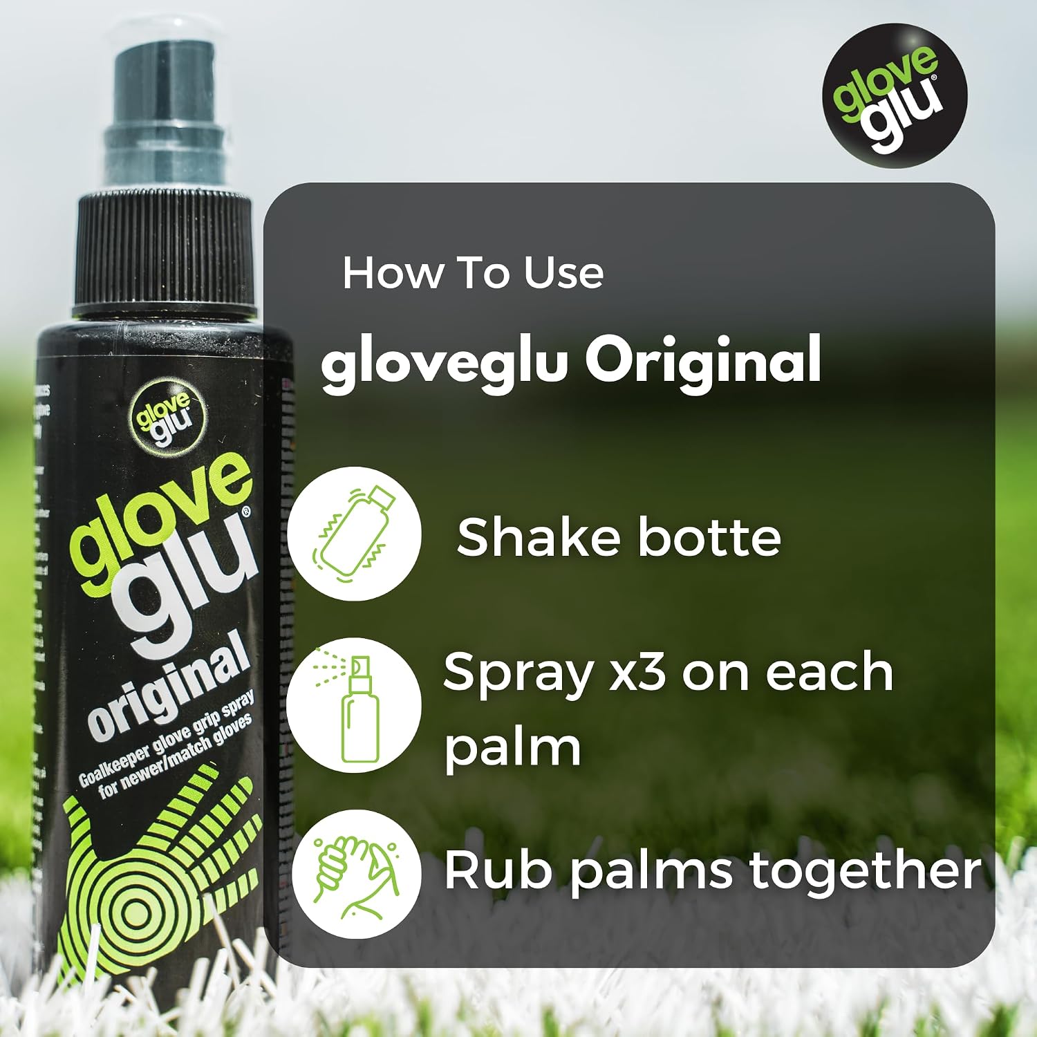 gloveglu Original Goalkeeper Glove Grip Spray | Ultimate Football Goalie Grip Booster for Match | Enhances Catching Control, Revives Latex Grip | Ideal for Football Training, Matches | 4.0 floz - Image 5
