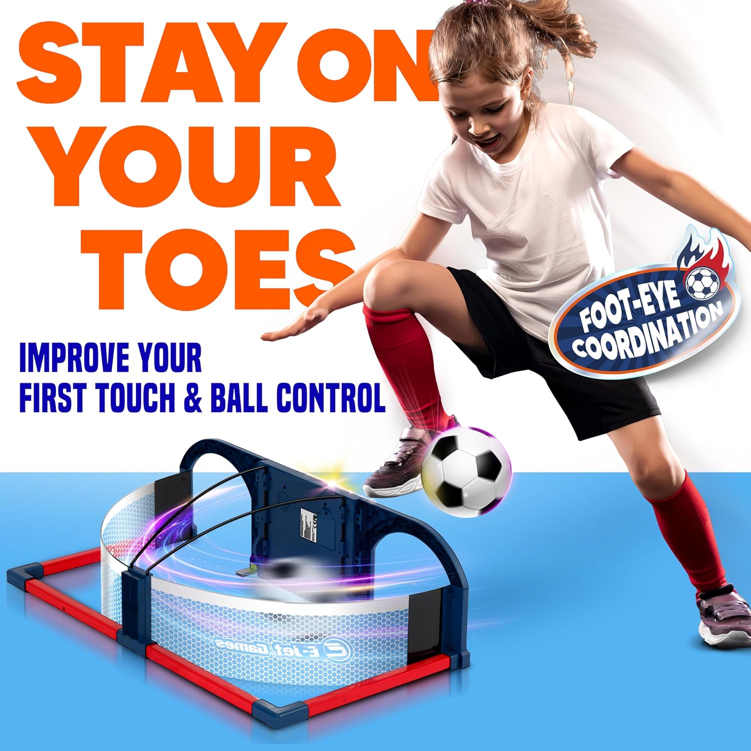 Soccer Trainer, Kids Soccer Exercises Training Set | Improve Agility First Touch Ball Control & Foot-Eye Coordination Hand-Eye - Image 2