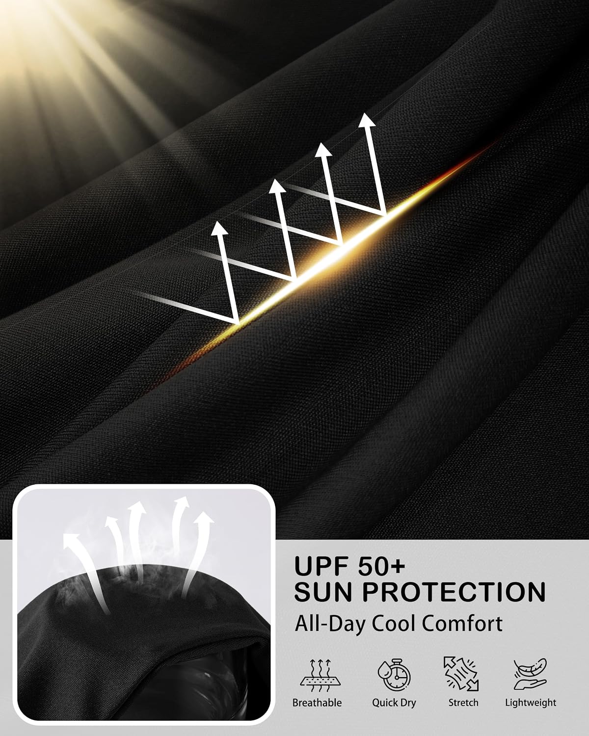 Roadbox Men's Big and Tall UPF 50+ UV Sun Protection Shirts, Long Sleeve Cooling Rash Guard Quick Dry Fishing Swim T-Shirt - Image 4