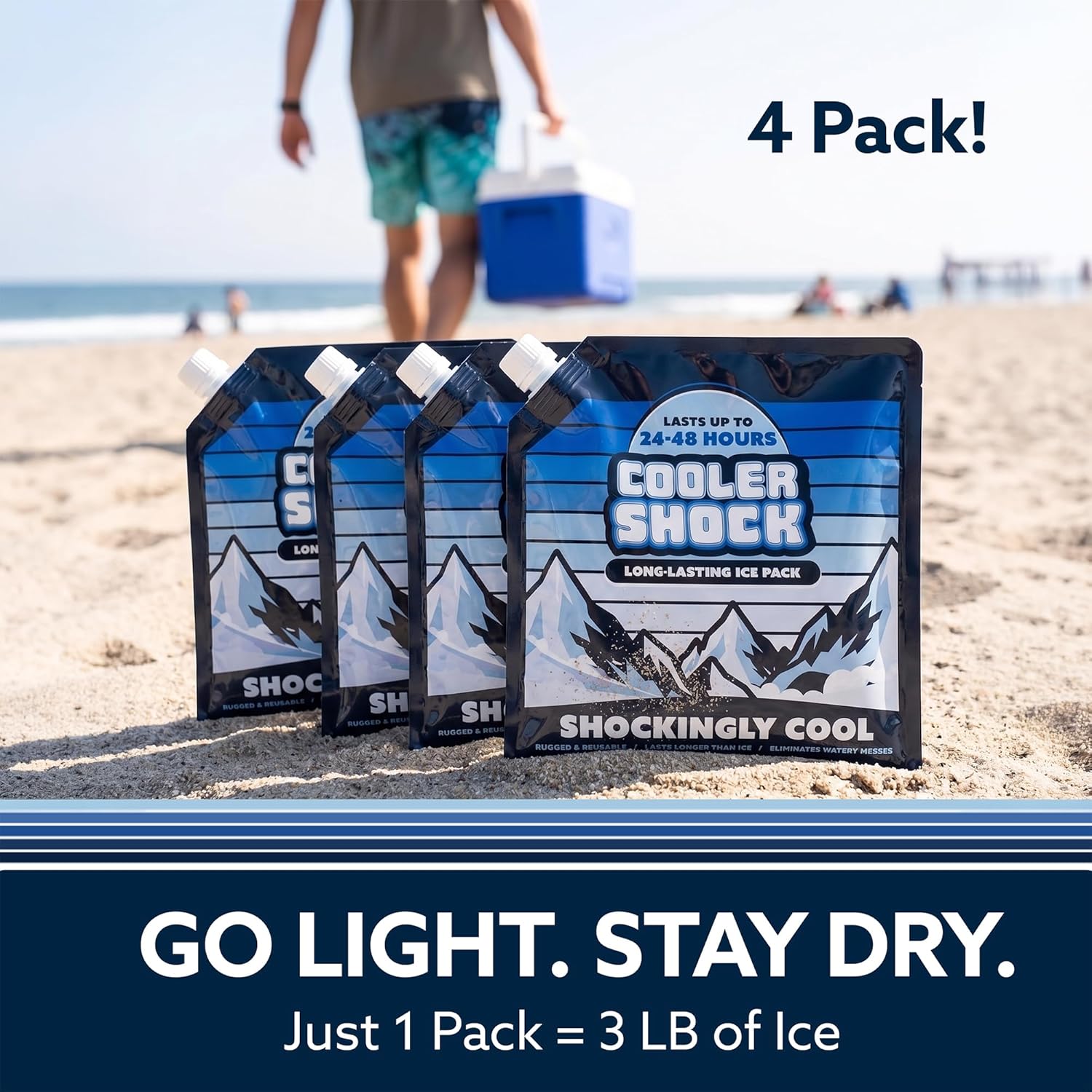 Cooler Shock Reusable Ice Packs for Cooler - Long Lasting Cold Freezer Packs for Coolers and Lunch Boxes - Cooler Ice Packs for Camping Gear, Fishing, Road Trips, Beach Must Haves - Image 5