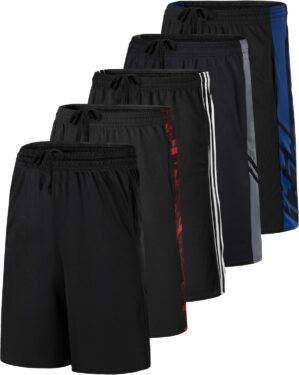 5 Pack Boys’ Mesh Athletic Sh...