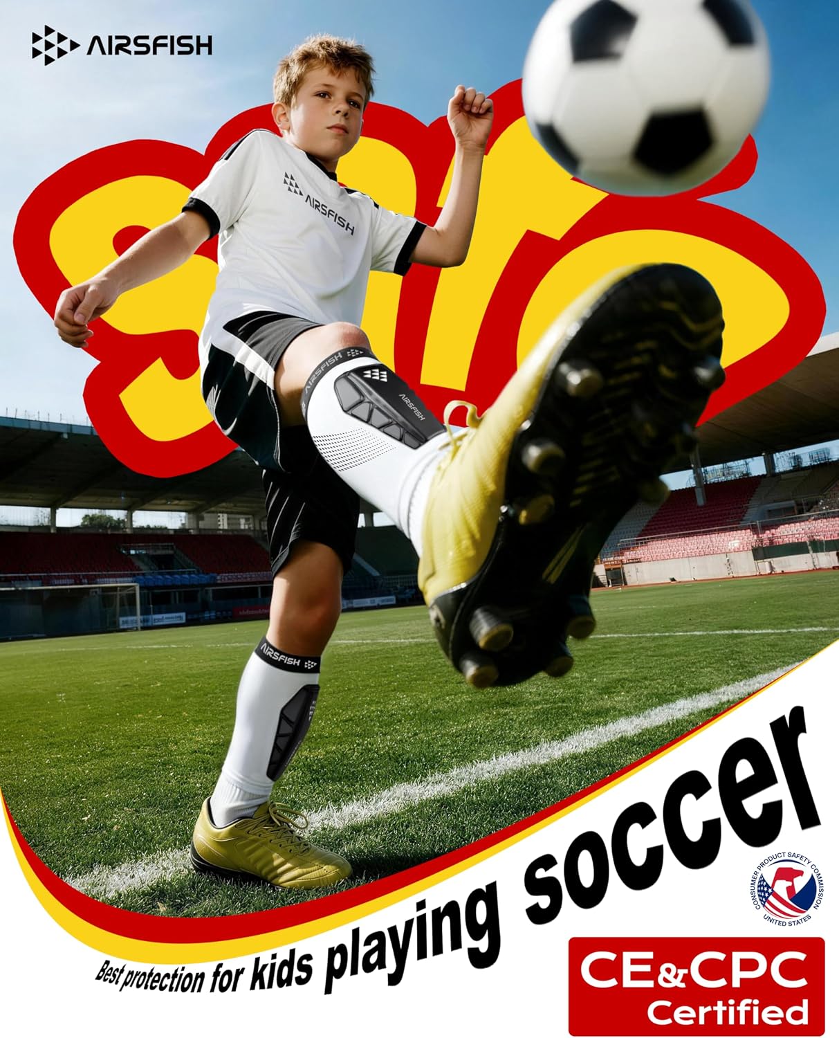 Soccer Shin Guards for Kid Youth, Protective Shin Defender Sleeve | Impact-Resistant Material | Breathable | Lightweight | Anti-slip Grip | Integrated One-Piece Tibia Protect | Machine-washable - Image 7